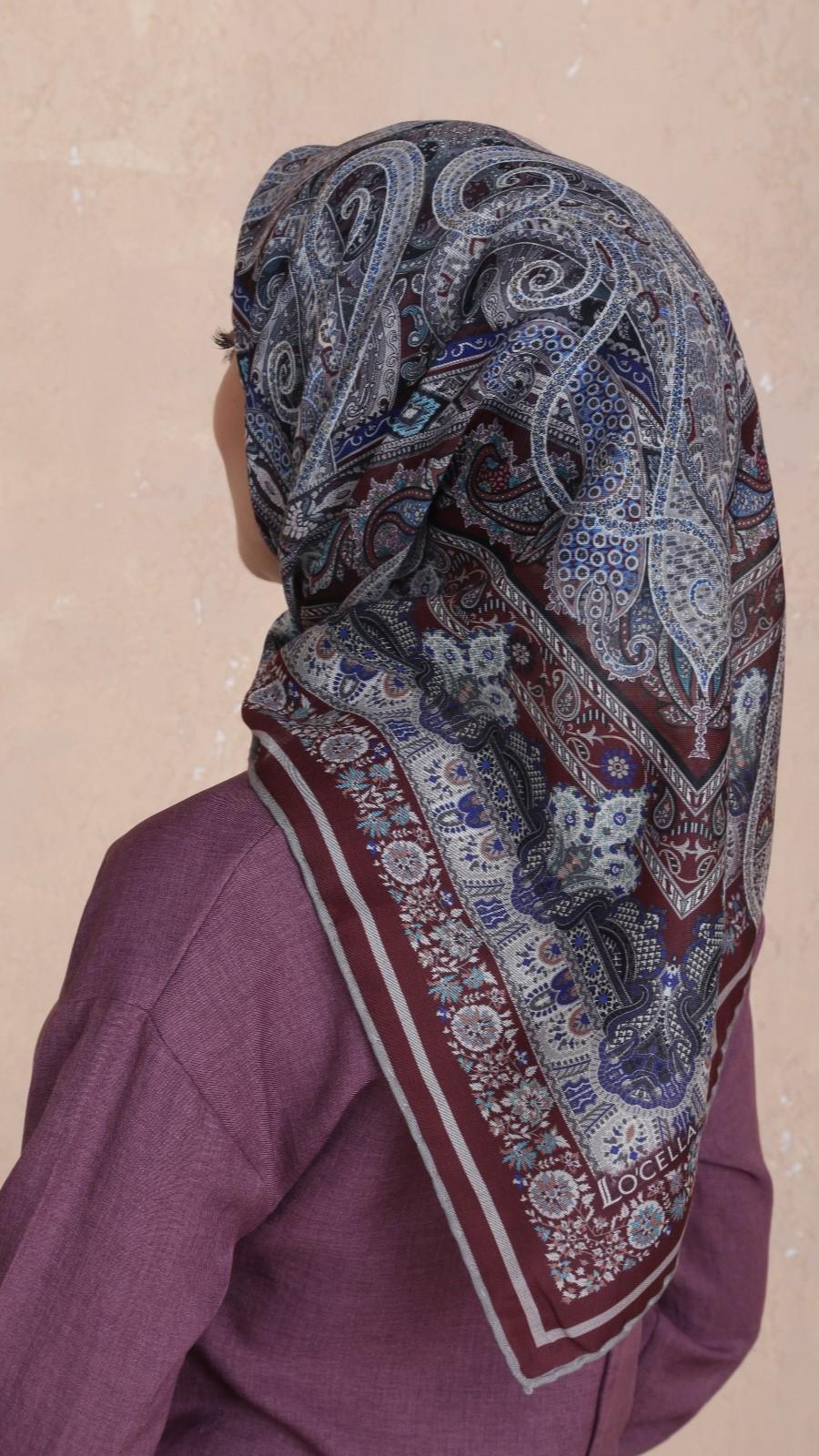 Locella Soft Pamuk Eşarp Bordo-1
