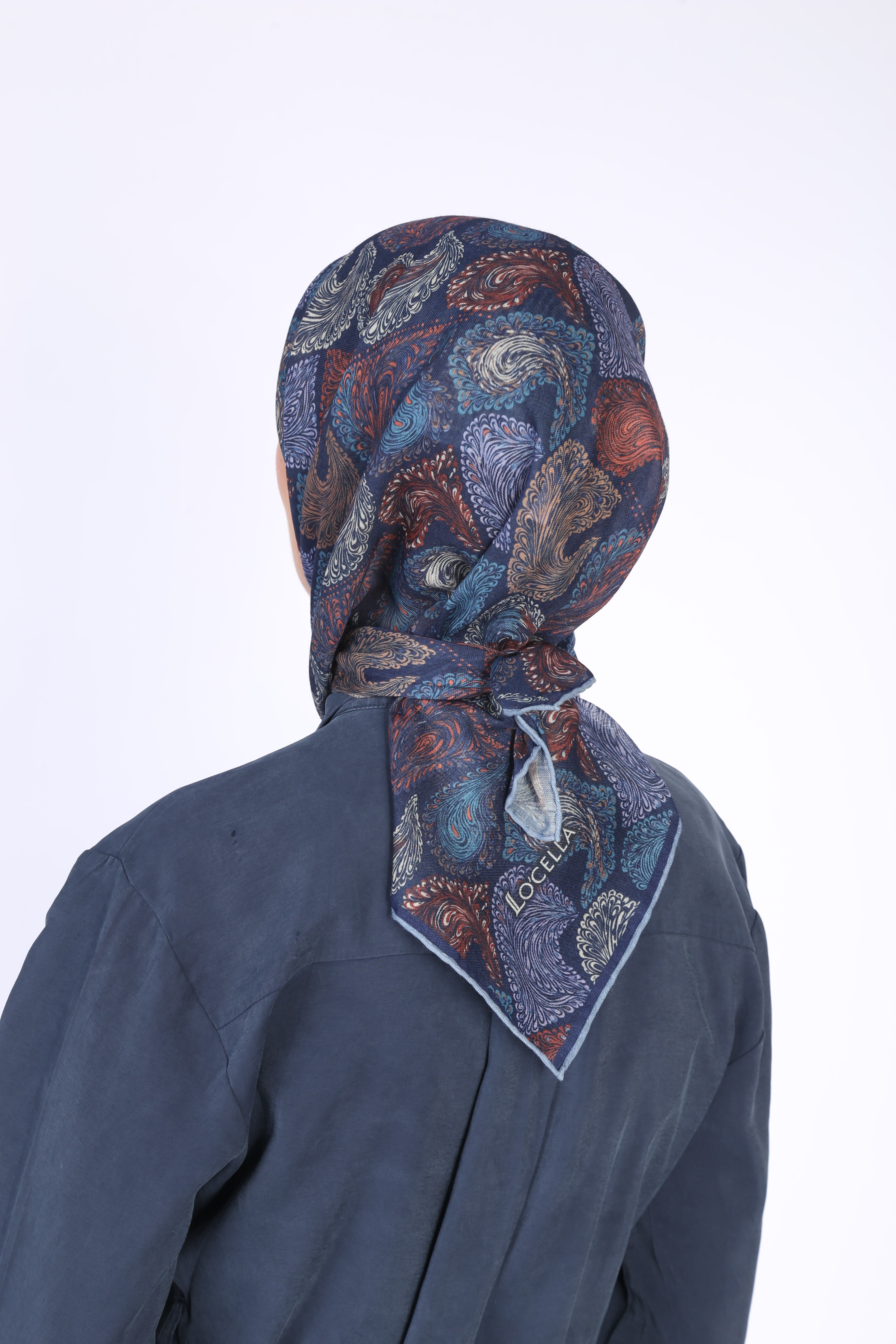 Locella Soft Pamuk Eşarp-Lacivert