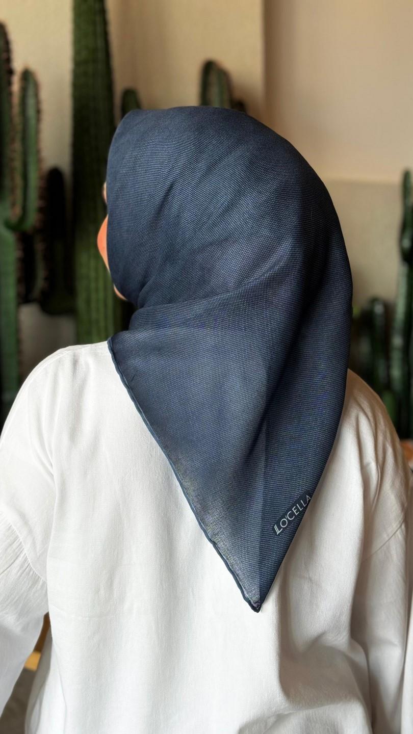 Locella Soft Pamuk Eşarp Koyu Mavi-15