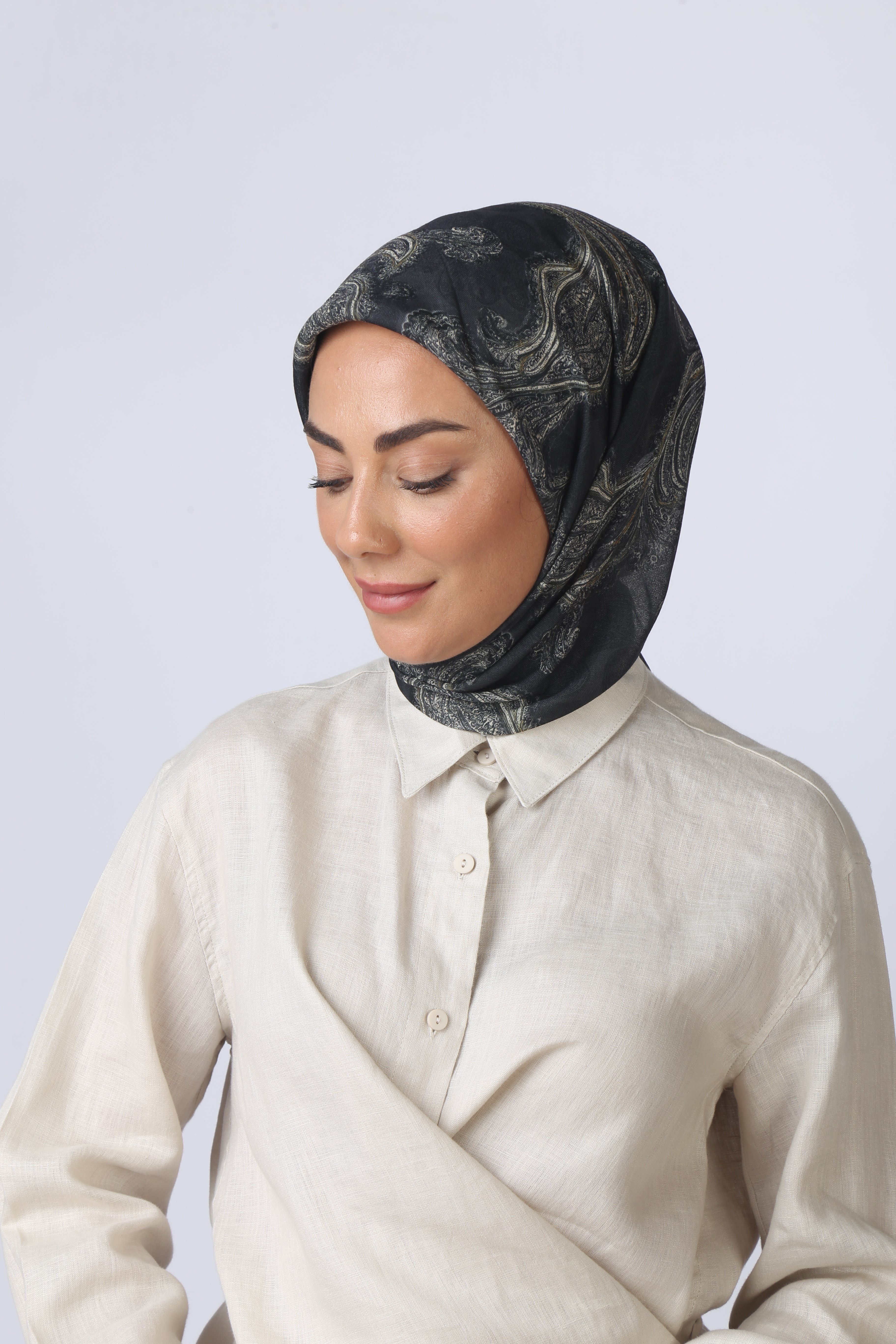 Locella Soft Pamuk Eşarp Siyah