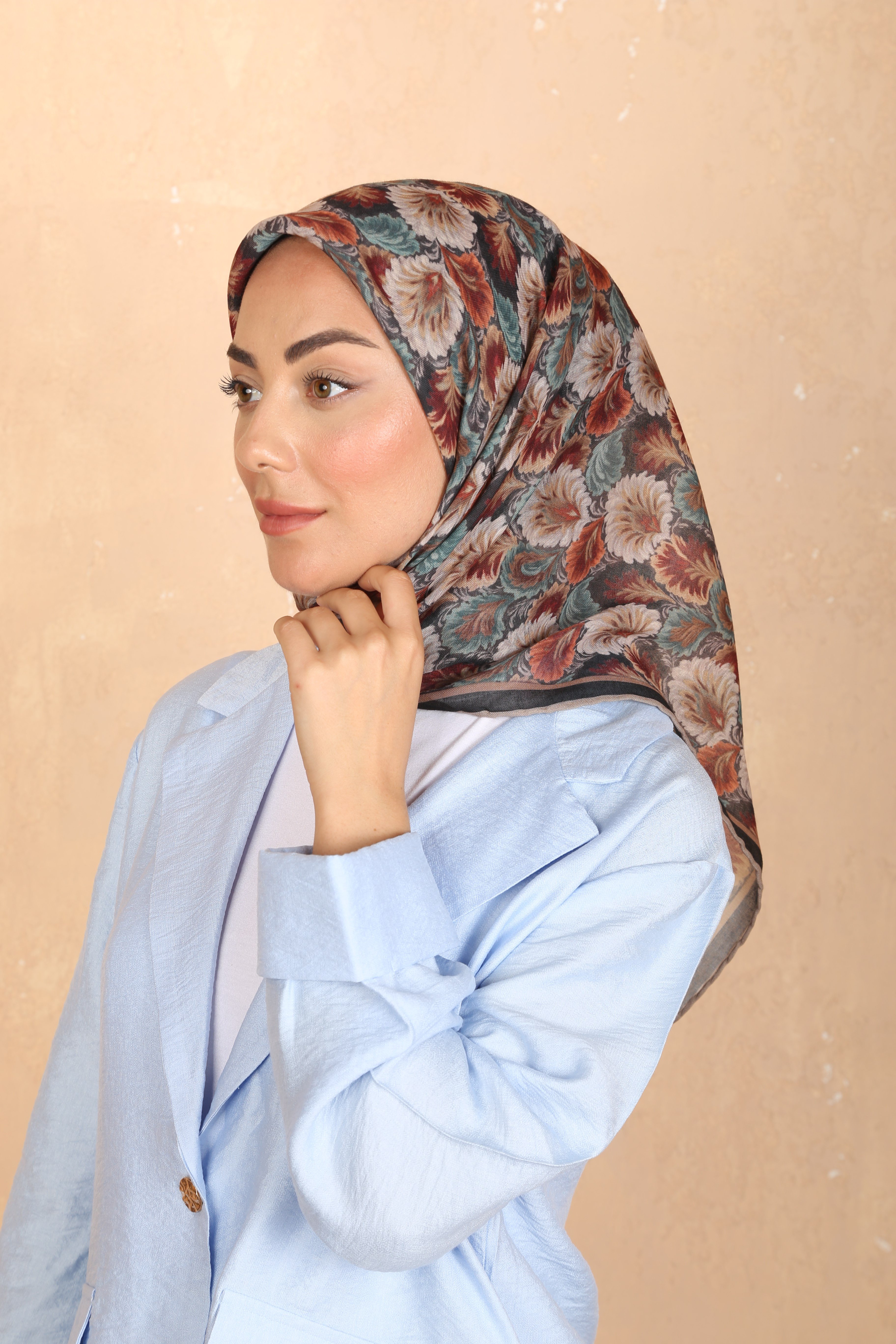 Locella Soft Pamuk Eşarp Siyah Kahve