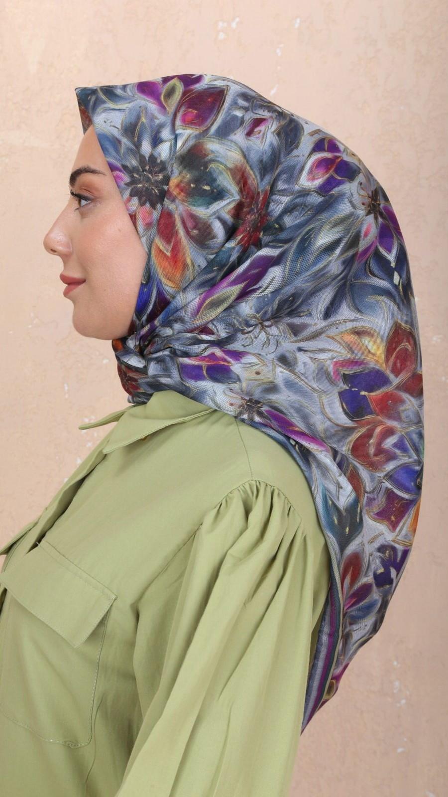 Locella Soft Pamuk Eşarp Gri-7