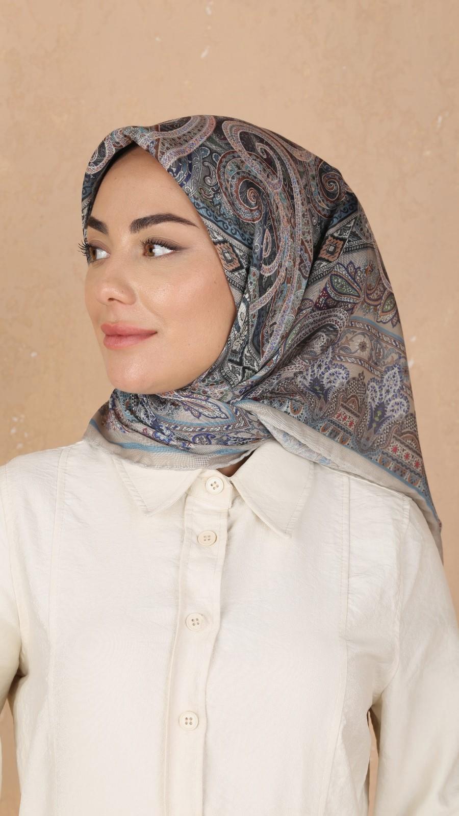 Locella Soft Pamuk Eşarp Bej-7