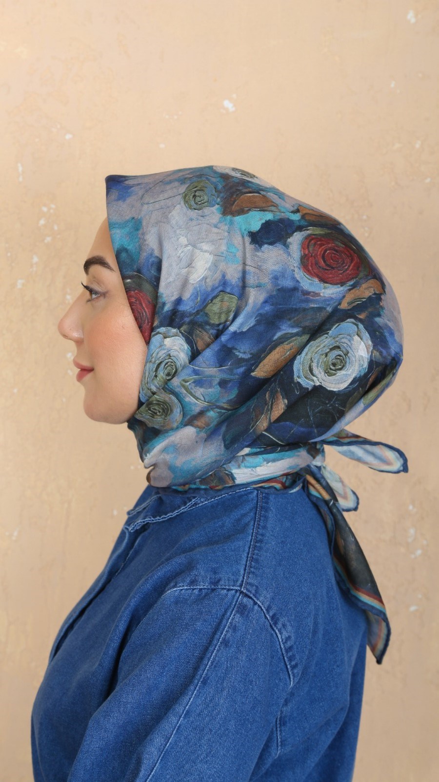Locella Soft Pamuk Eşarp Lacivert