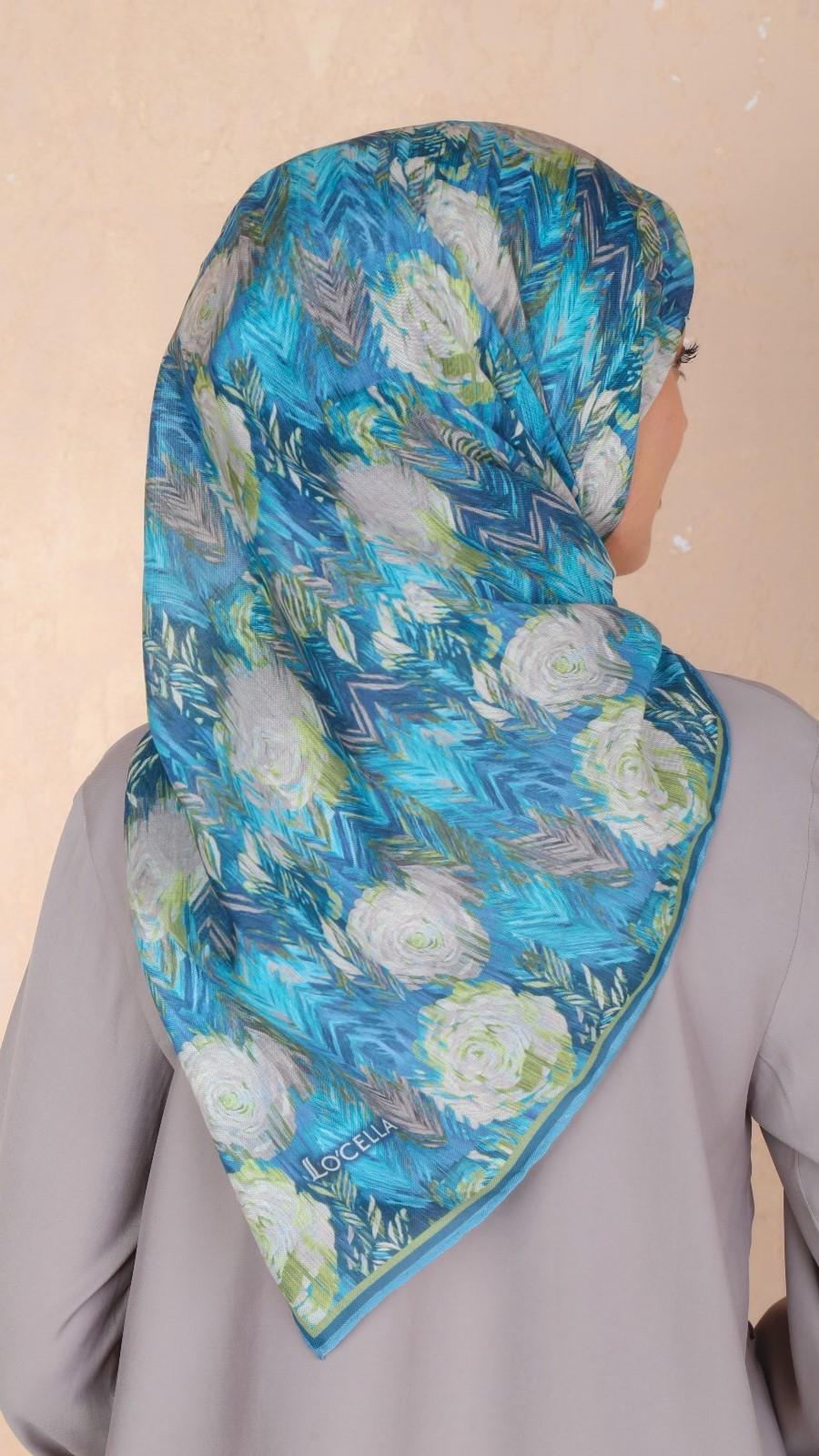 Locella Soft Pamuk Eşarp Petrol Yeşil-14