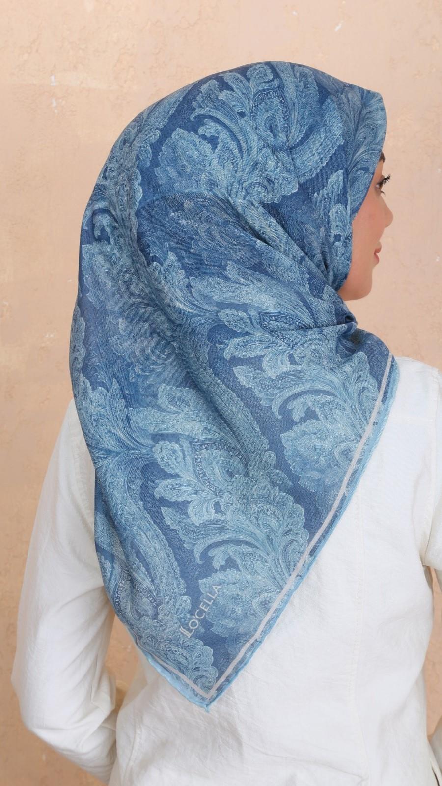 Locella Soft Pamuk Eşarp Deniz Mavi-14