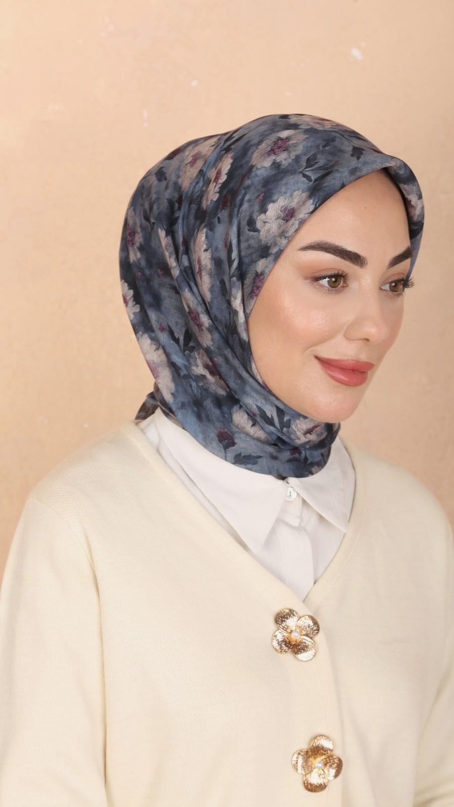 Locella Soft Pamuk Eşarp Mavi