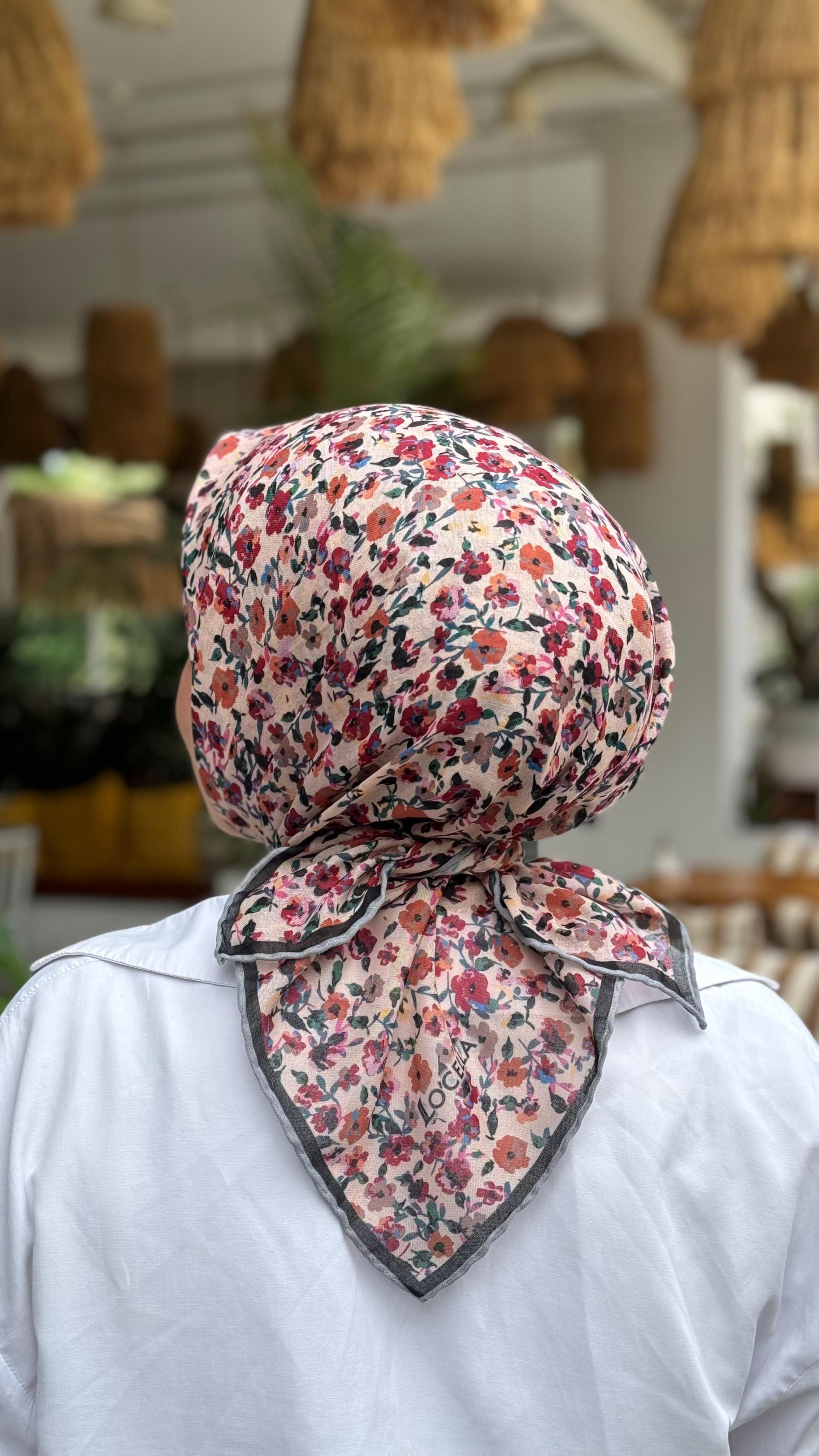 Locella Soft Pamuk Eşarp Vişne-7