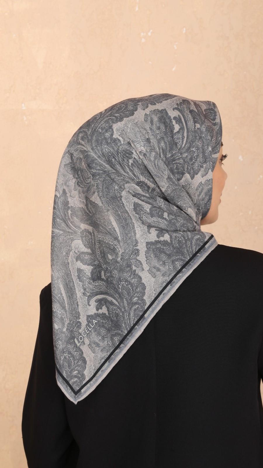 Locella Soft Pamuk Eşarp Gri-2