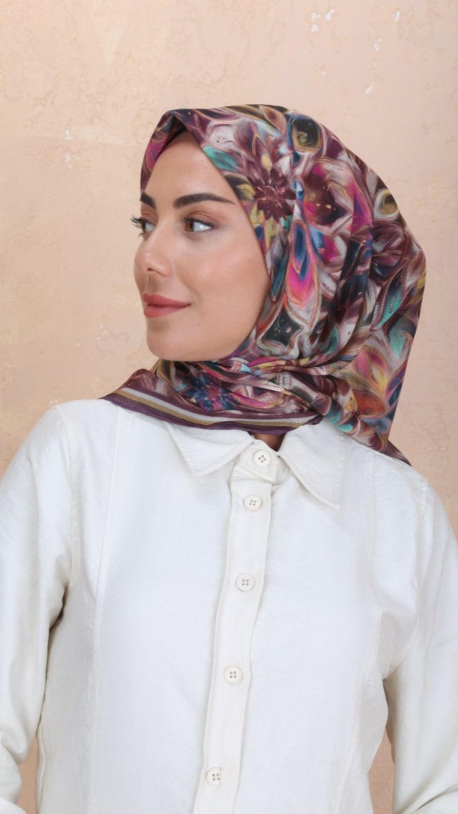 Locella Soft Pamuk Eşarp Kızıl Kahve-10