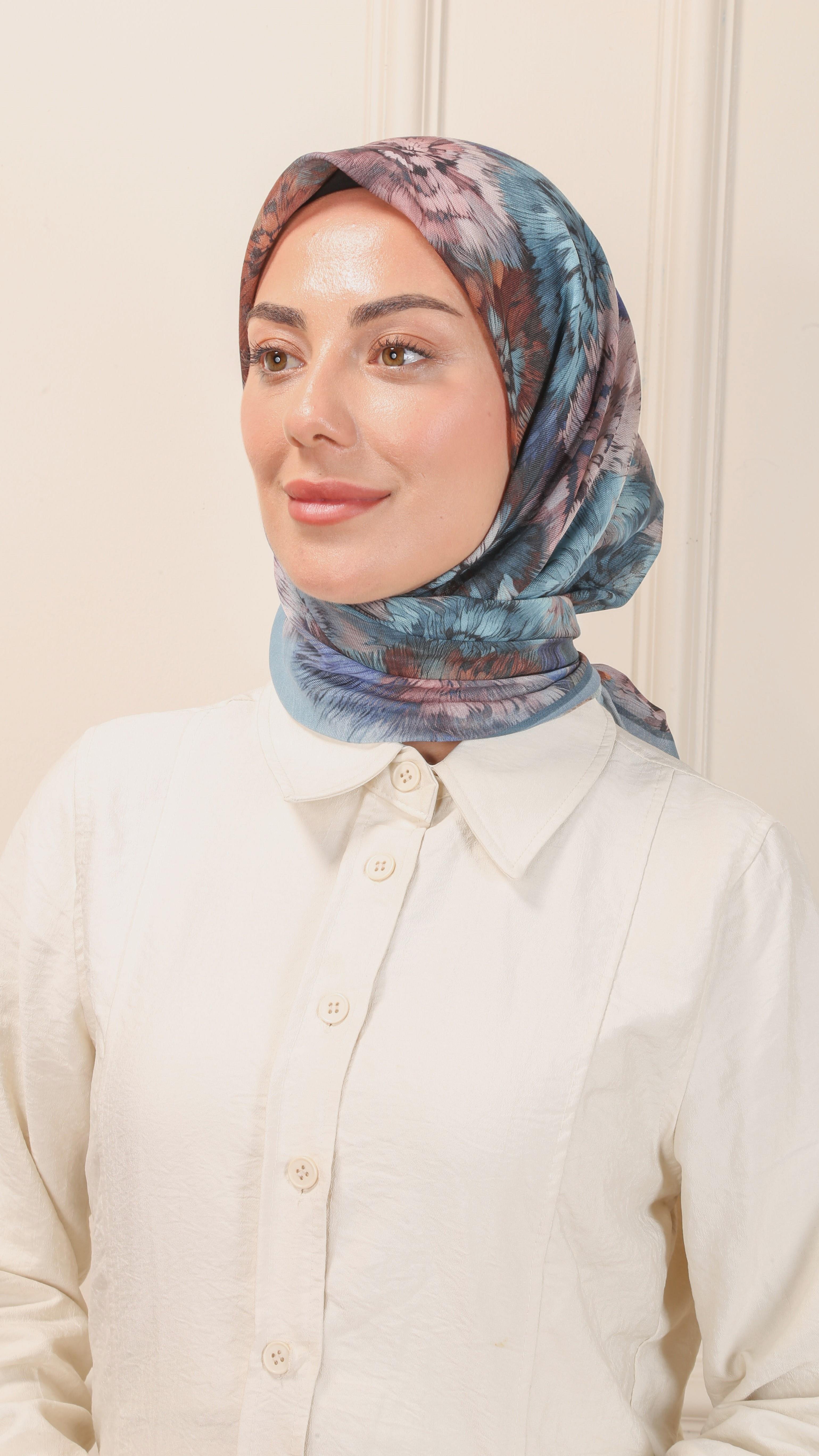 Locella Soft Pamuk Eşarp Mavi-8