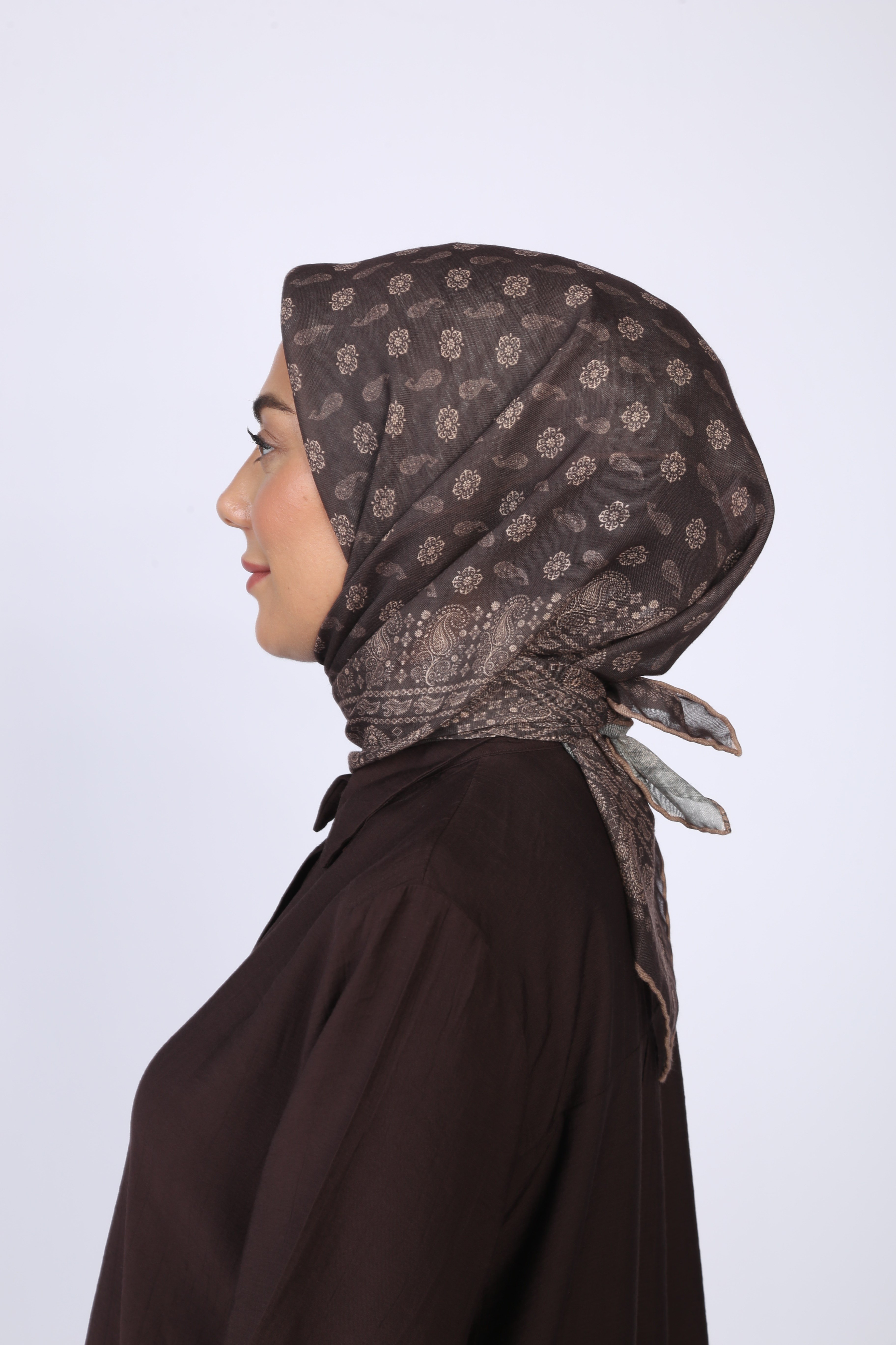 Locella Soft Pamuk Eşarp Kahverengi