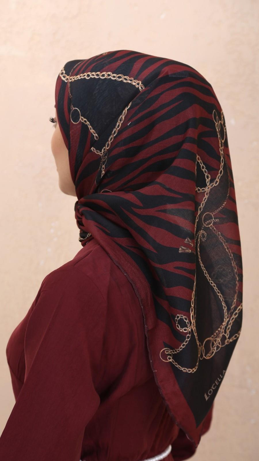 Locella Soft Pamuk Eşarp Bordo-7