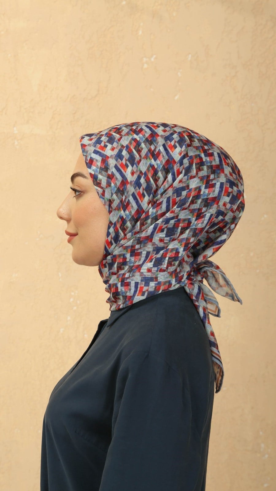 Locella Soft Pamuk Eşarp Lacivert Turuncu
