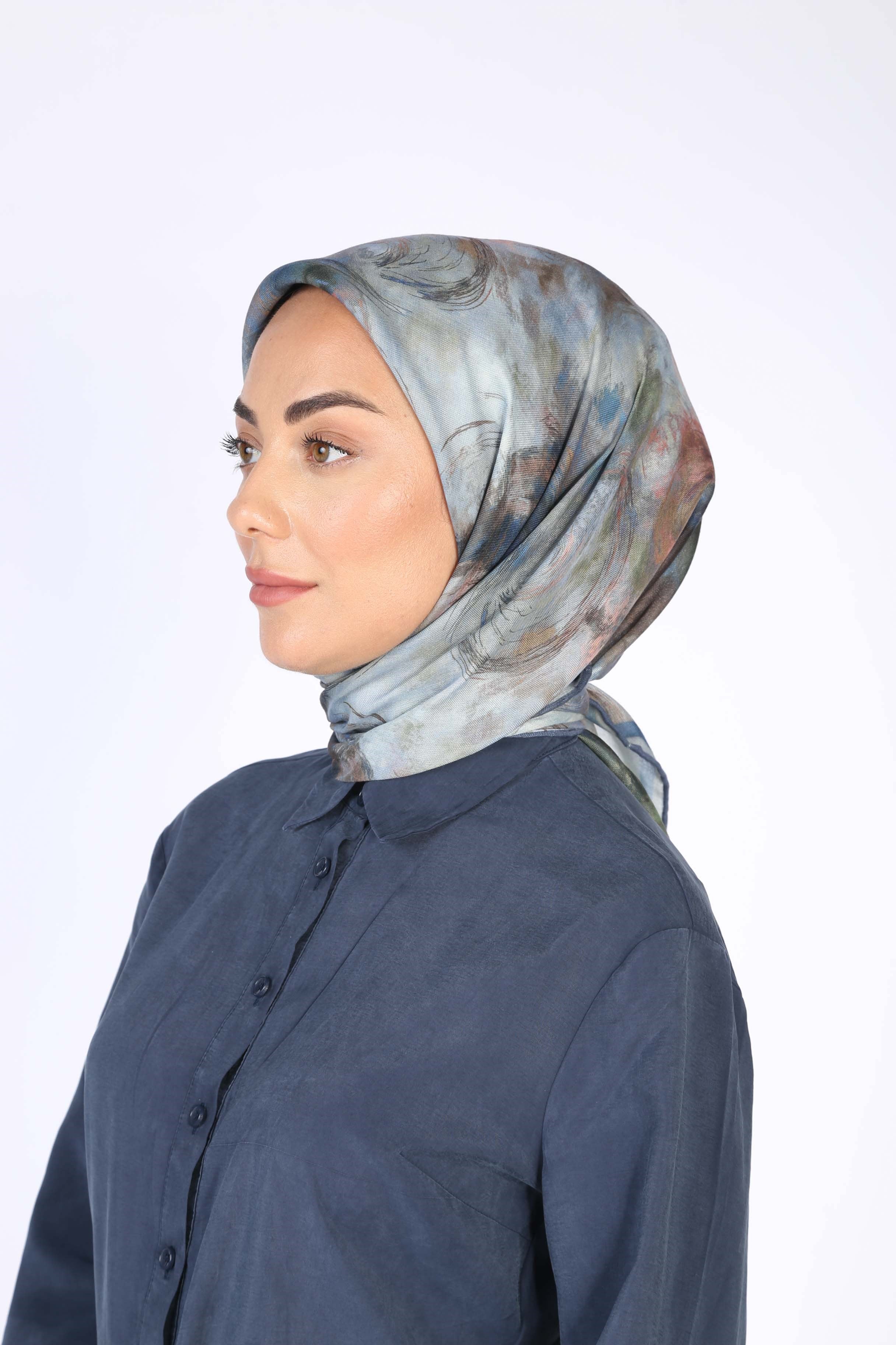 Locella Soft Pamuk Eşarp Mavi
