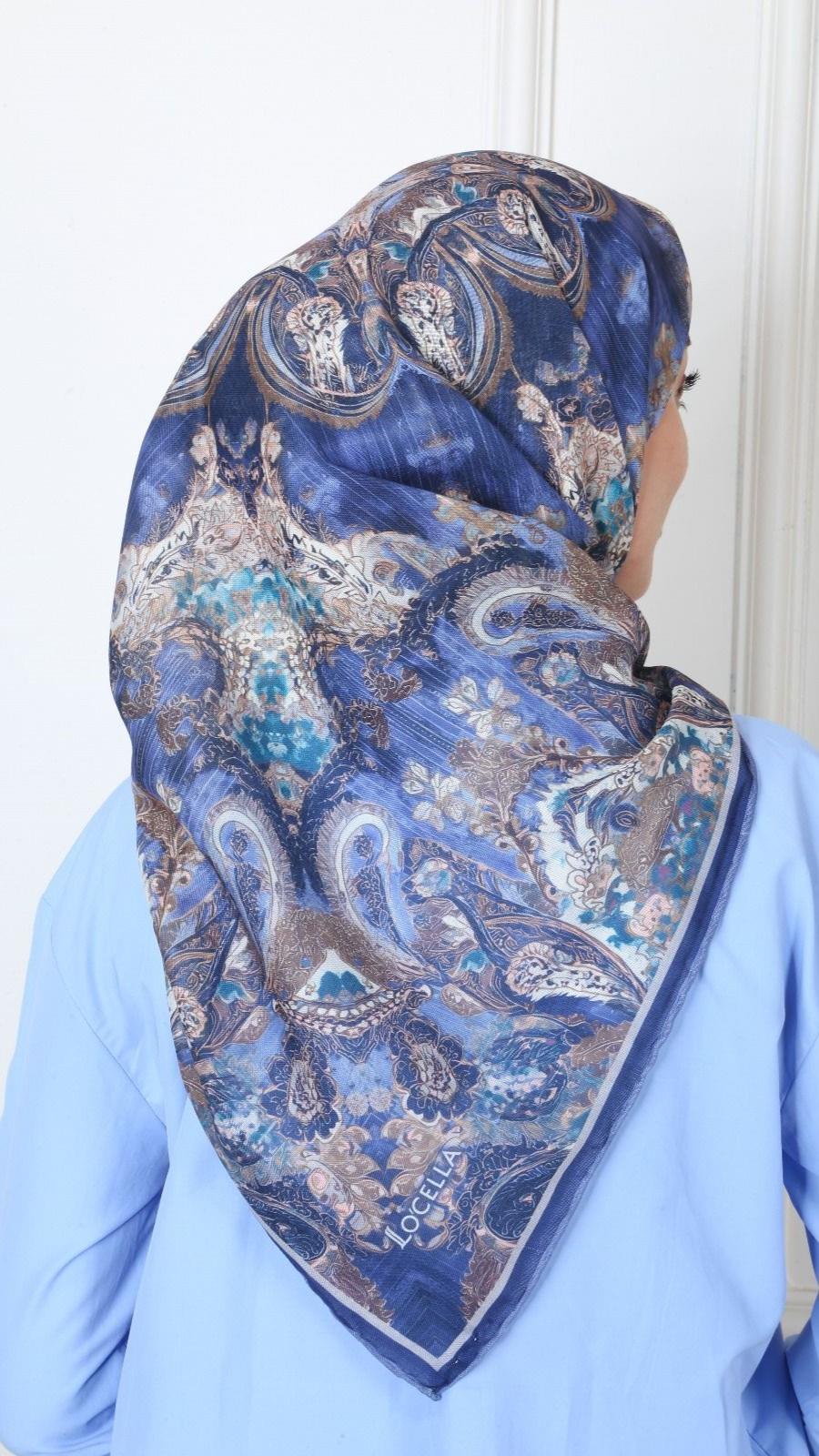 Locella Soft Pamuk Eşarp Koyu Mavi-14