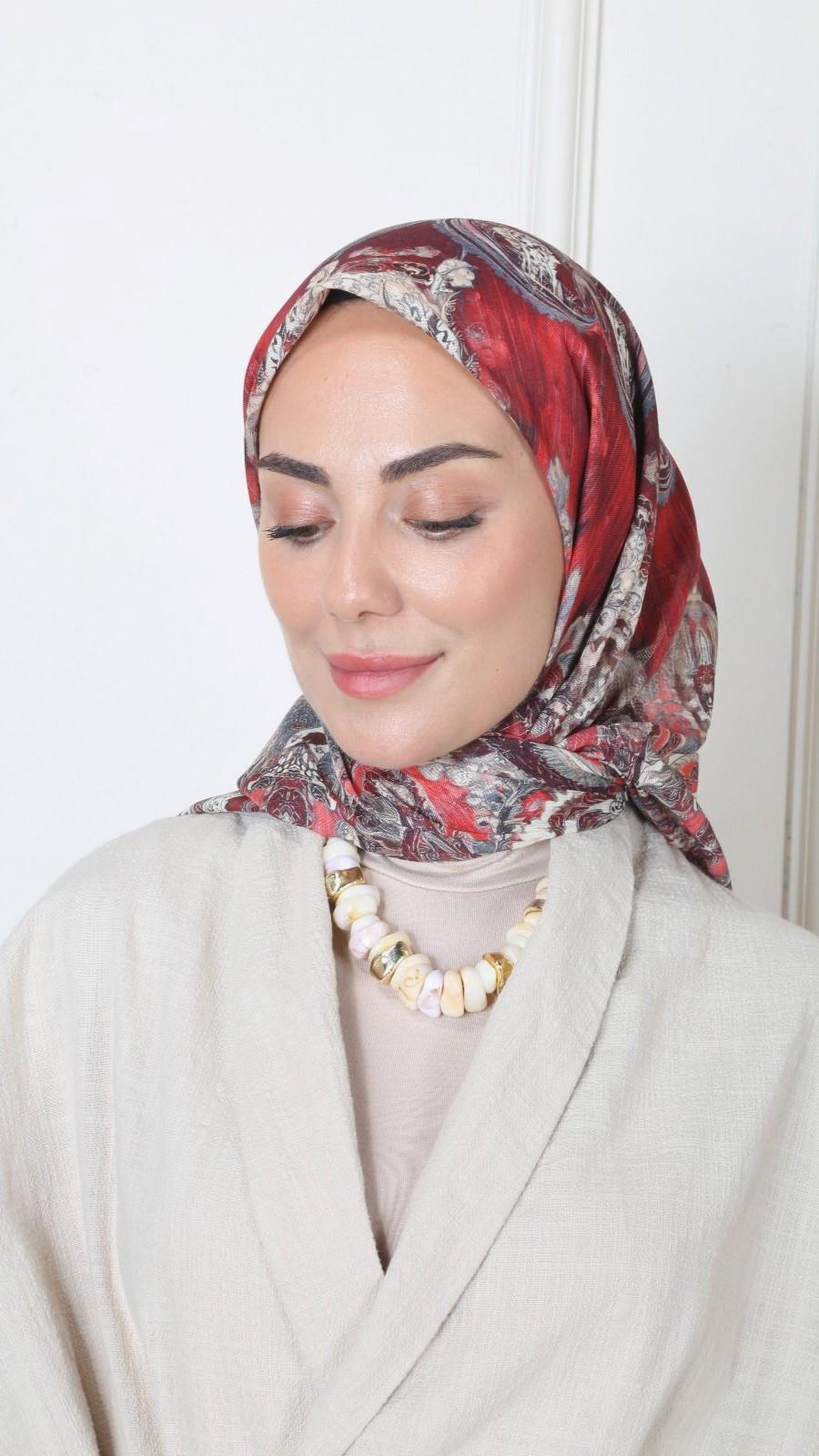 Locella Soft Pamuk Eşarp Bordo-11