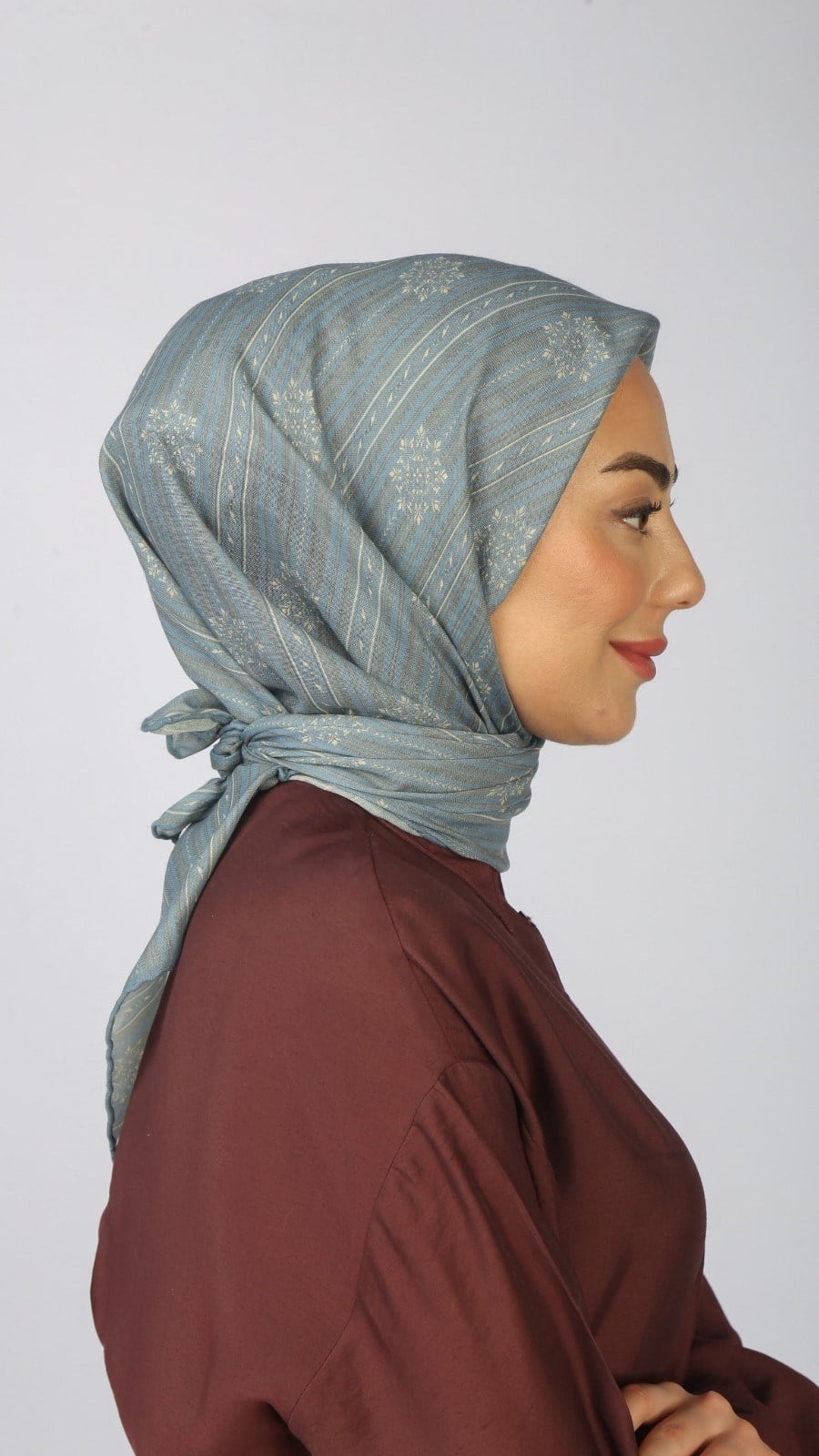 Locella Soft Pamuk Eşarp Mavi Gri