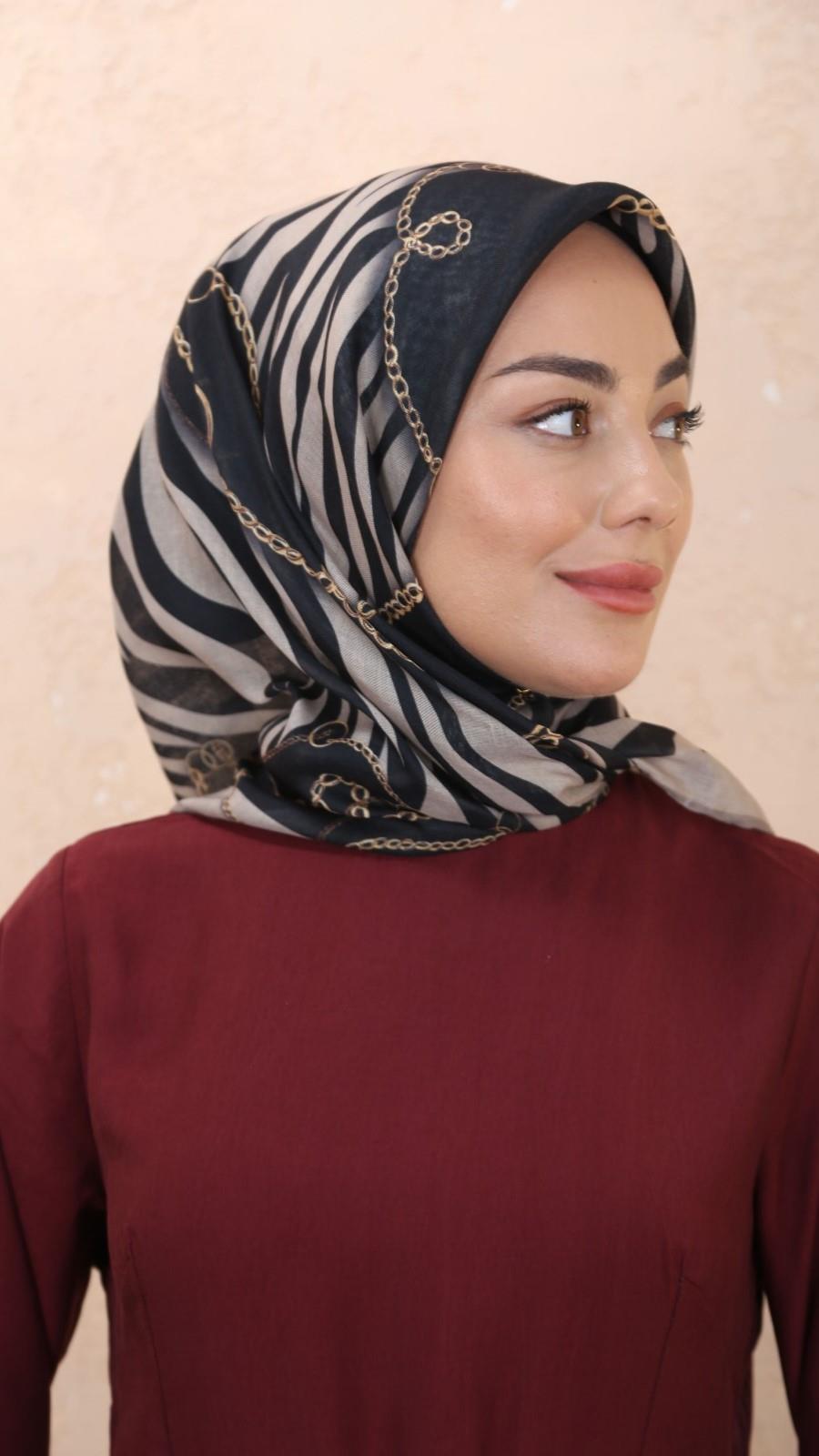 Locella Soft Pamuk Eşarp Siyah-4