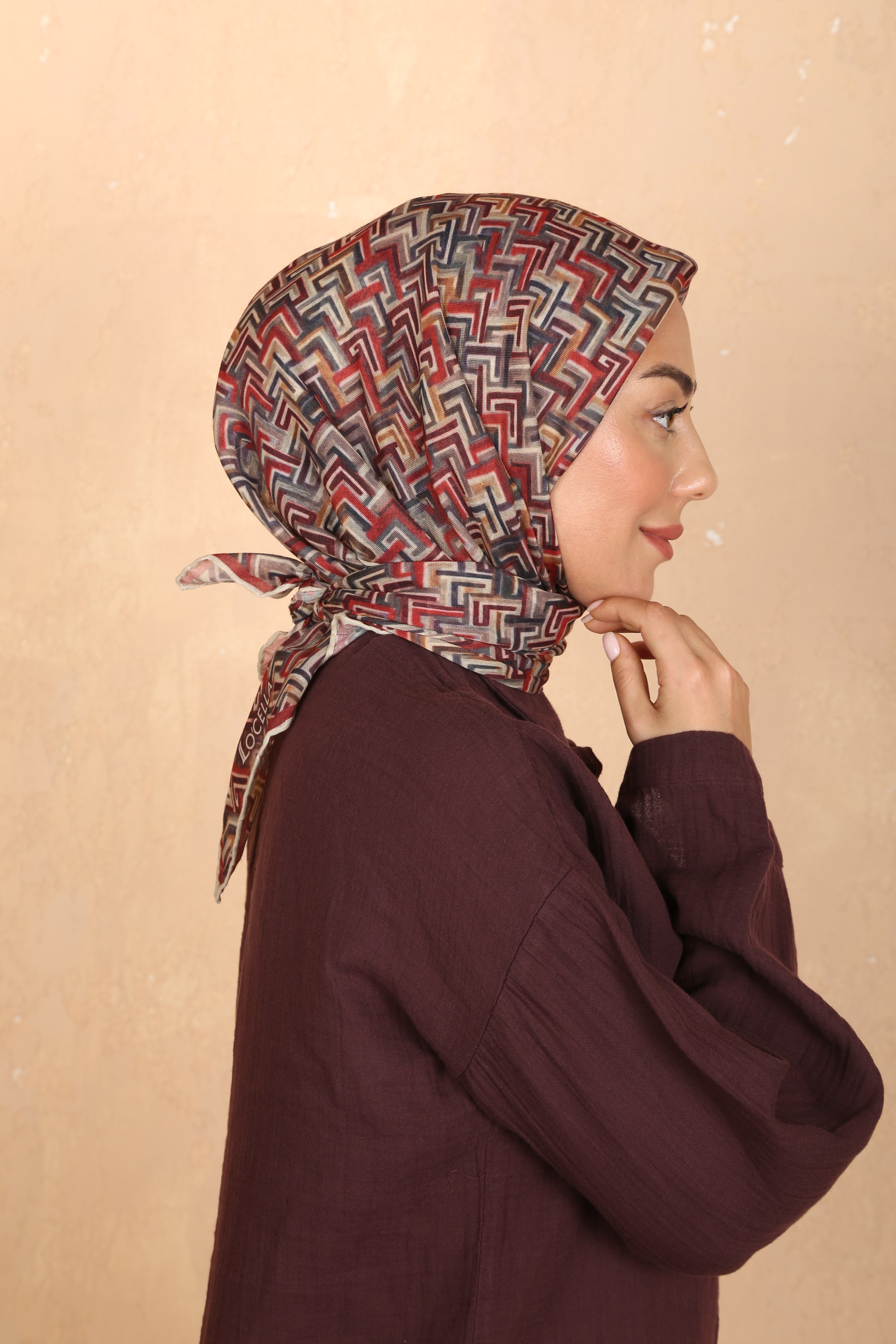 Locella Soft Pamuk Eşarp Bordo