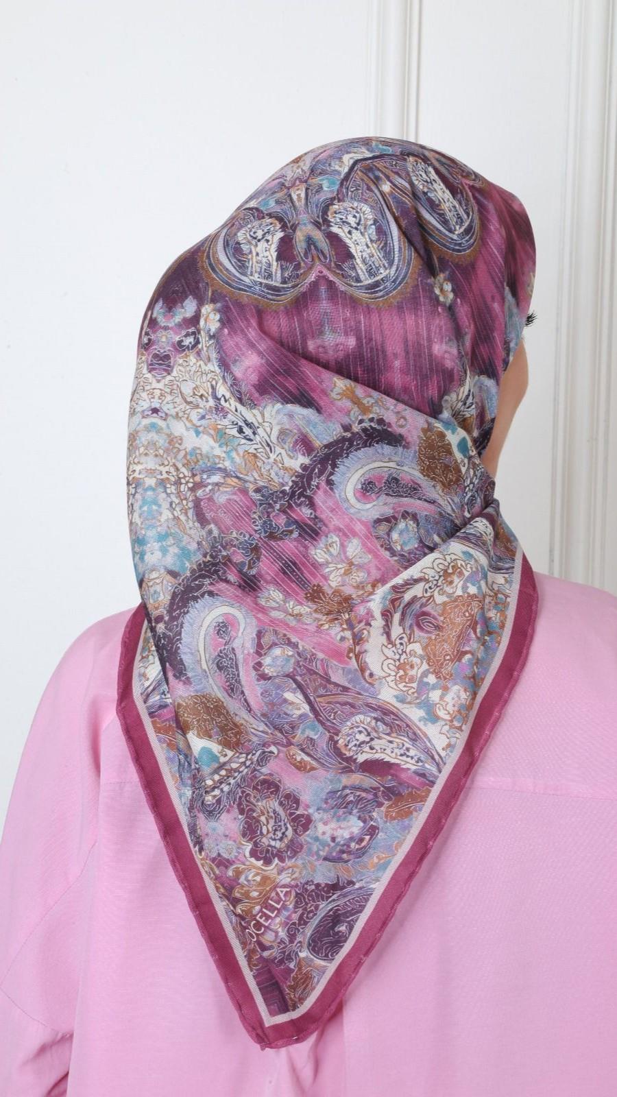 Locella Soft Pamuk Eşarp Mürdüm-2