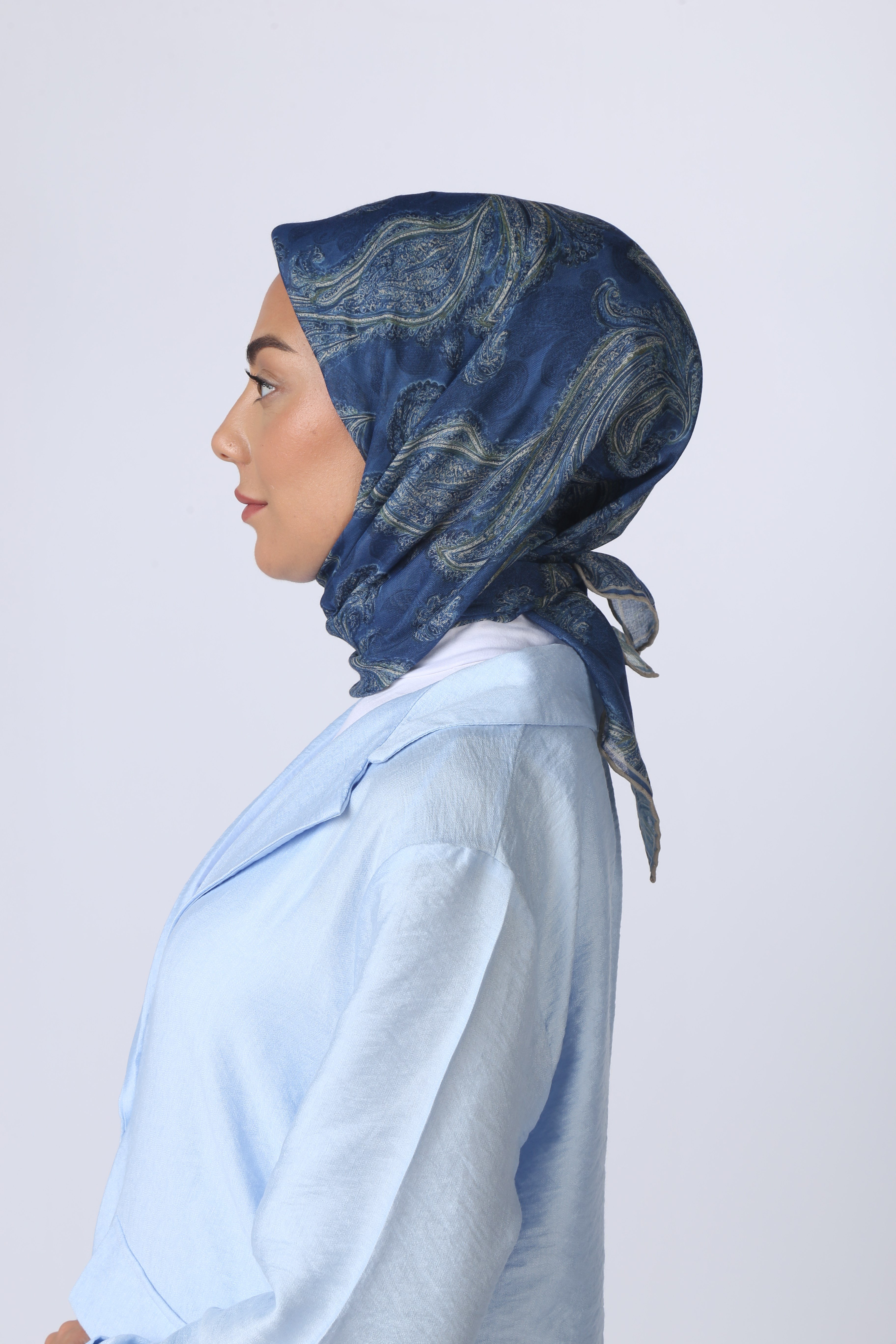 Locella Soft Pamuk Eşarp İndigo Mavi