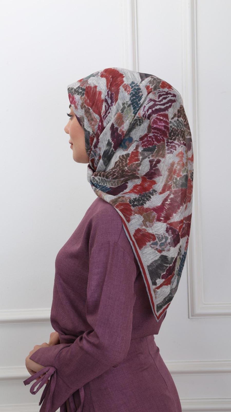 Locella Soft Pamuk Eşarp Vişne-5