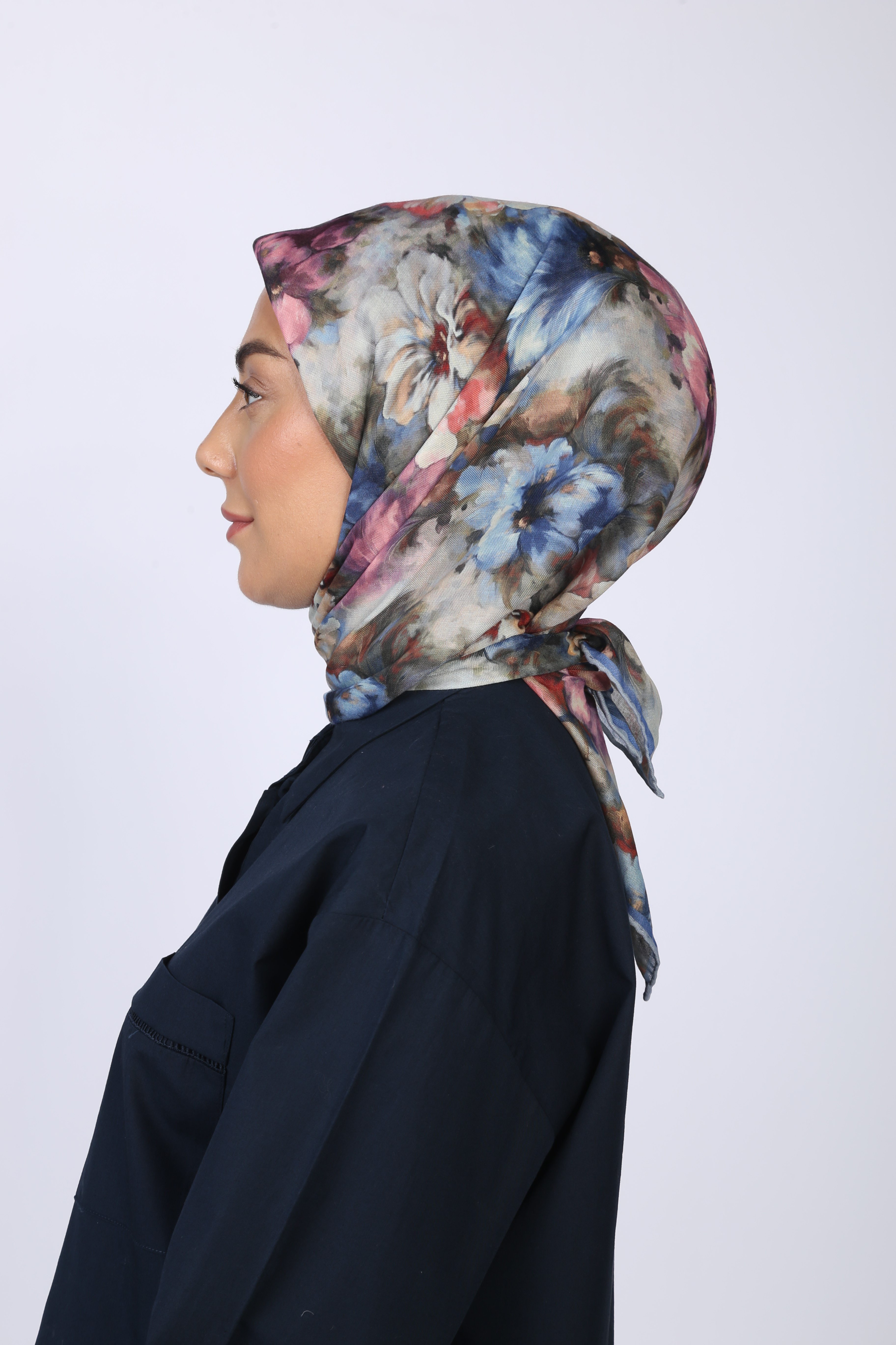 Locella Soft Pamuk Eşarp Mavi