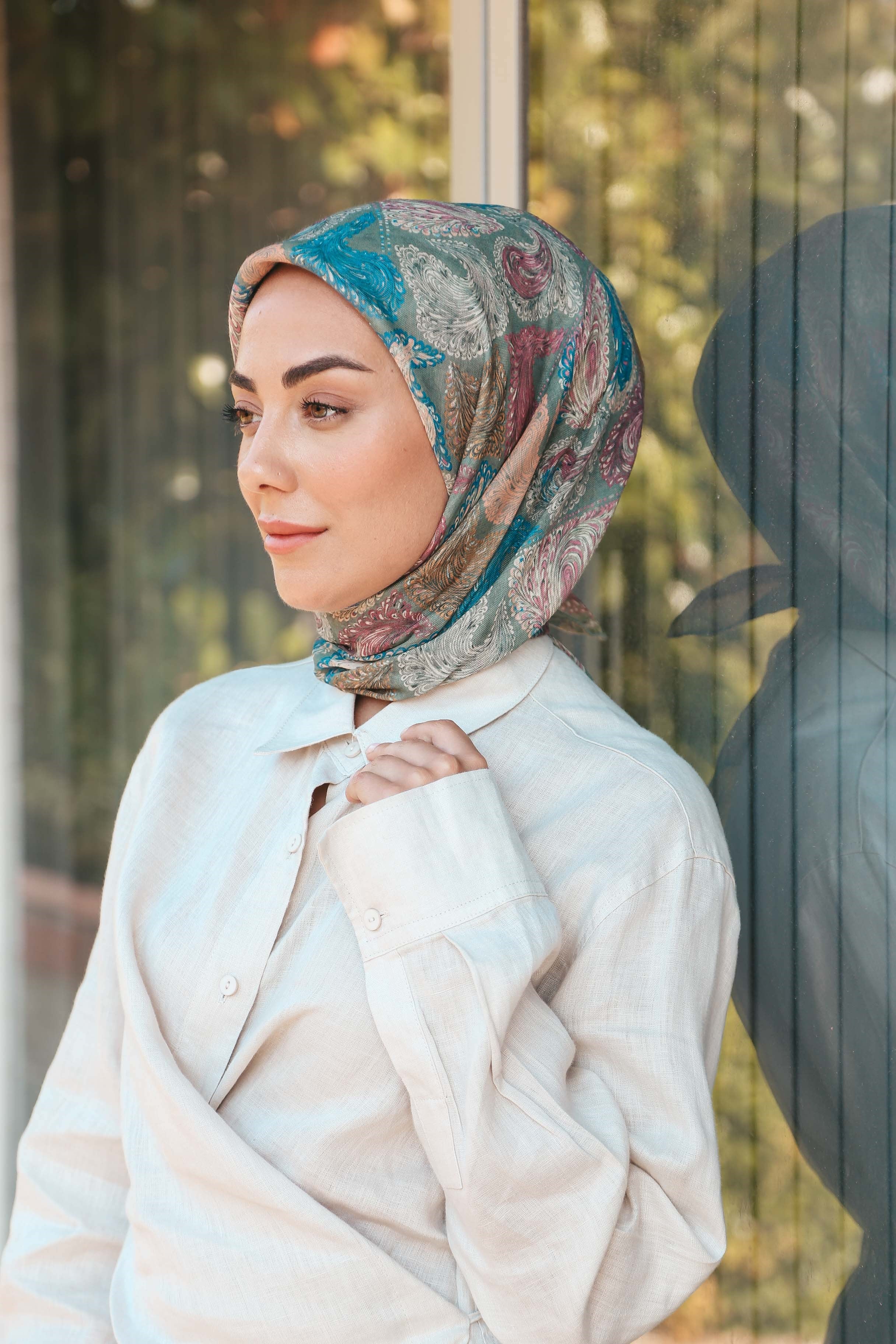 Locella Soft Pamuk Eşarp-Gri