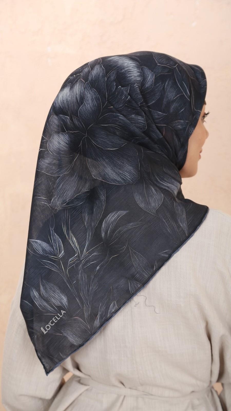 Locella Soft Pamuk Eşarp Siyah-1