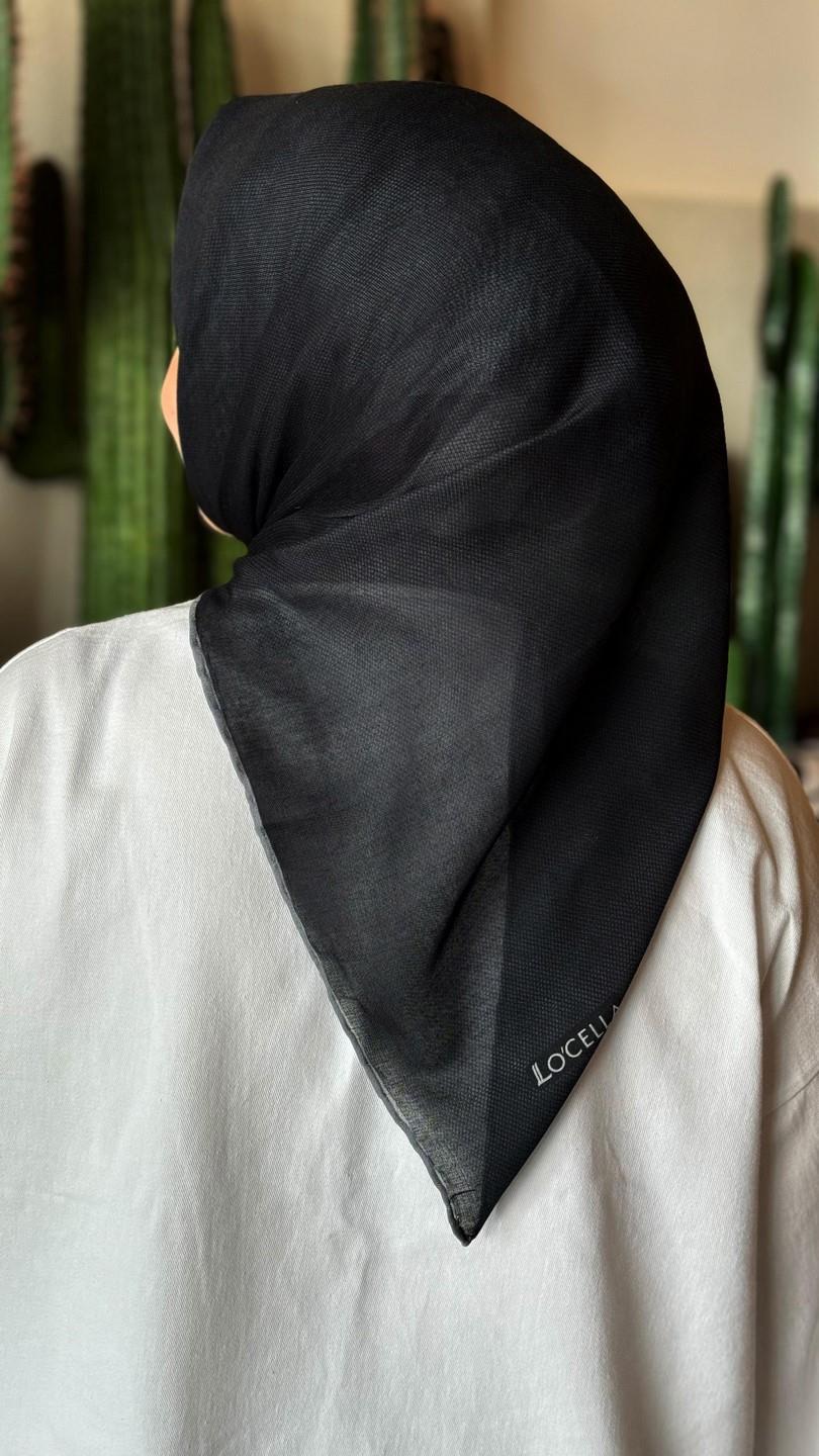 Locella Soft Pamuk Eşarp Siyah-10