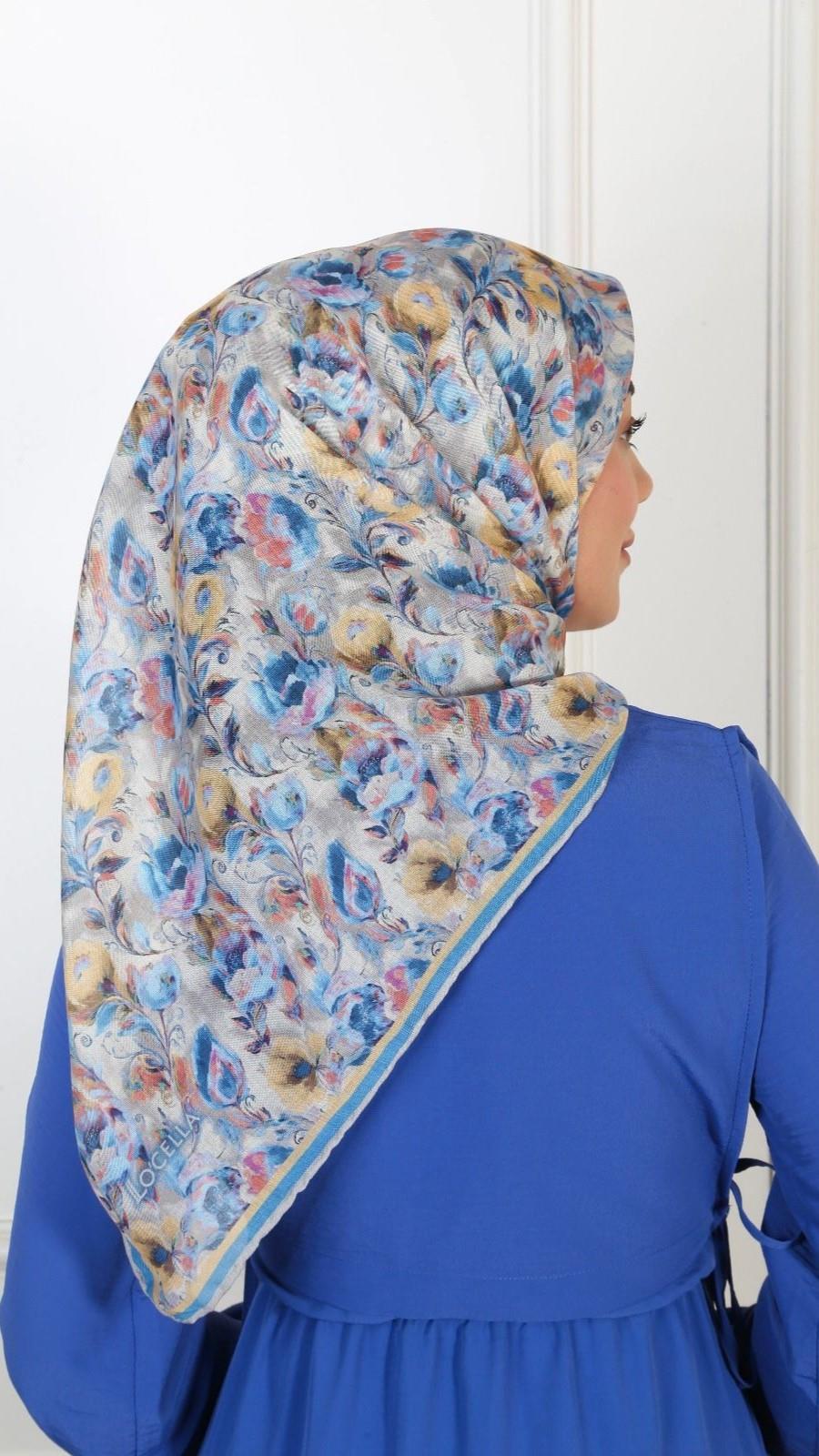 Locella Soft Pamuk Eşarp Mavi-9