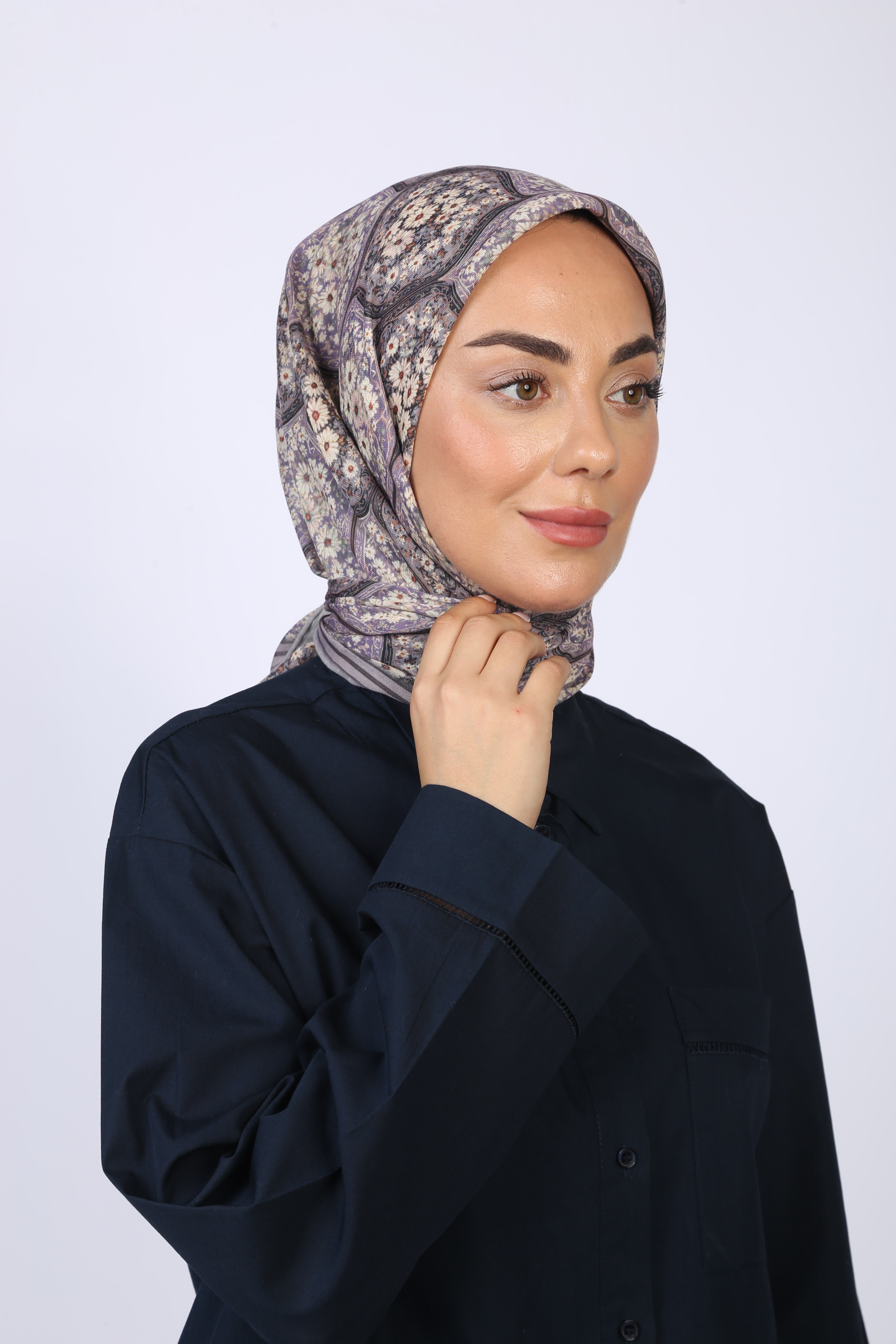 Locella Soft Pamuk Eşarp Lila