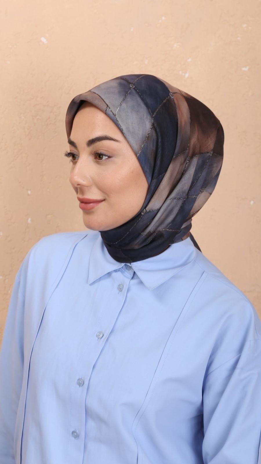 Locella Soft Pamuk Eşarp Koyu Mavi