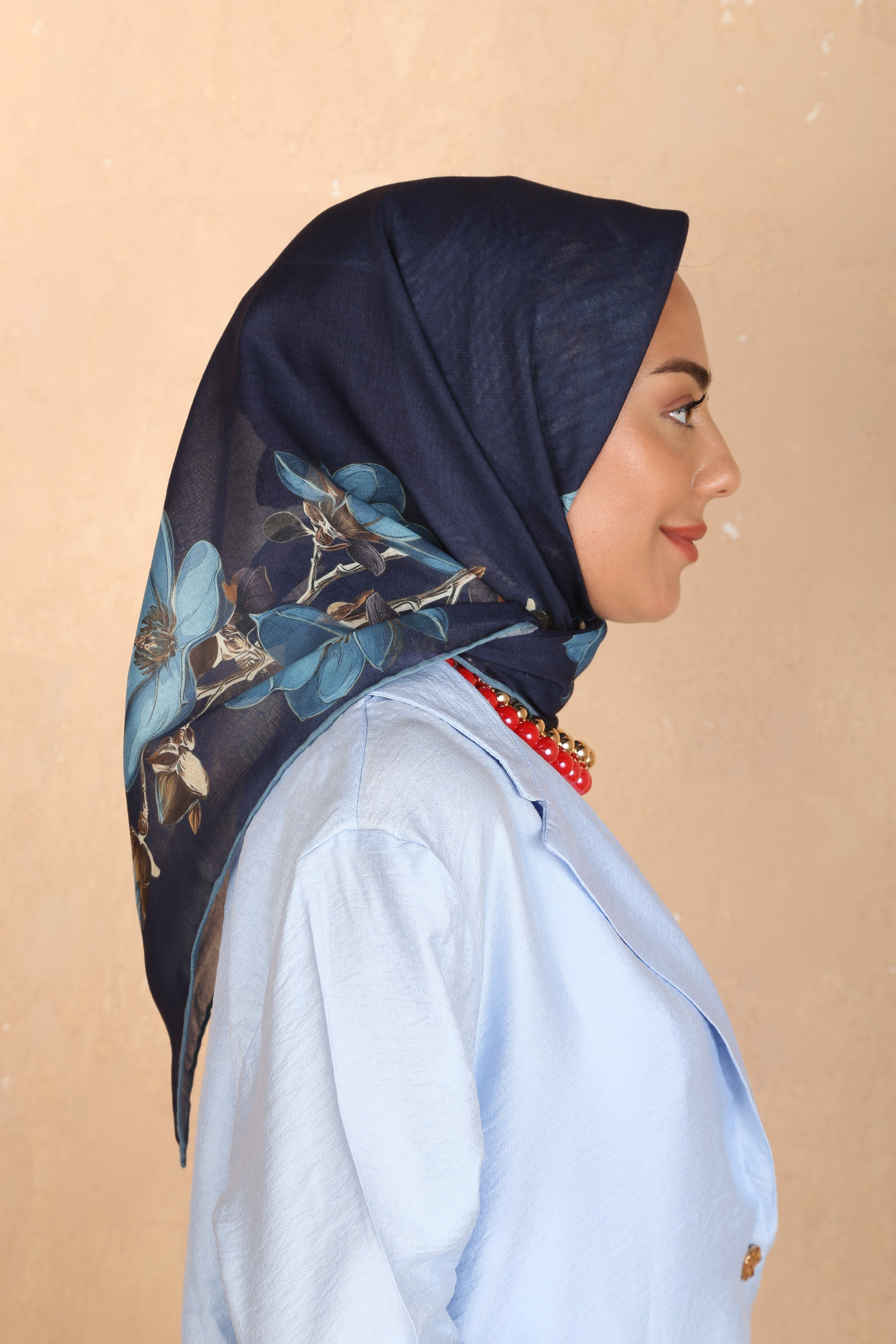 Locella Soft Pamuk Eşarp-Lacivert Mavi