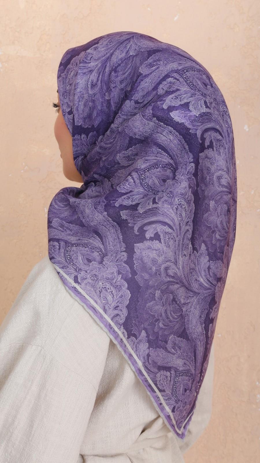 Locella Soft Pamuk Eşarp Mor-5