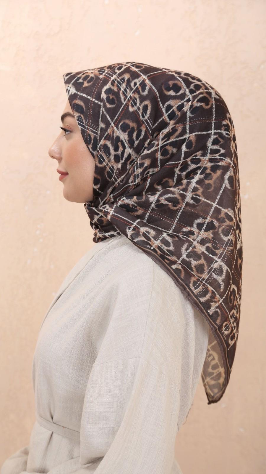 Locella Soft Pamuk Eşarp Kahve-5