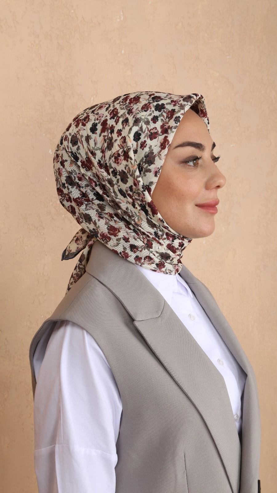 Locella Soft Pamuk Eşarp Krem-26