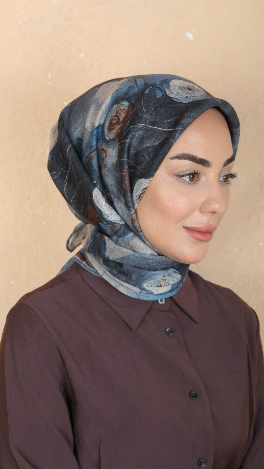 Locella Soft Pamuk Eşarp Mavi