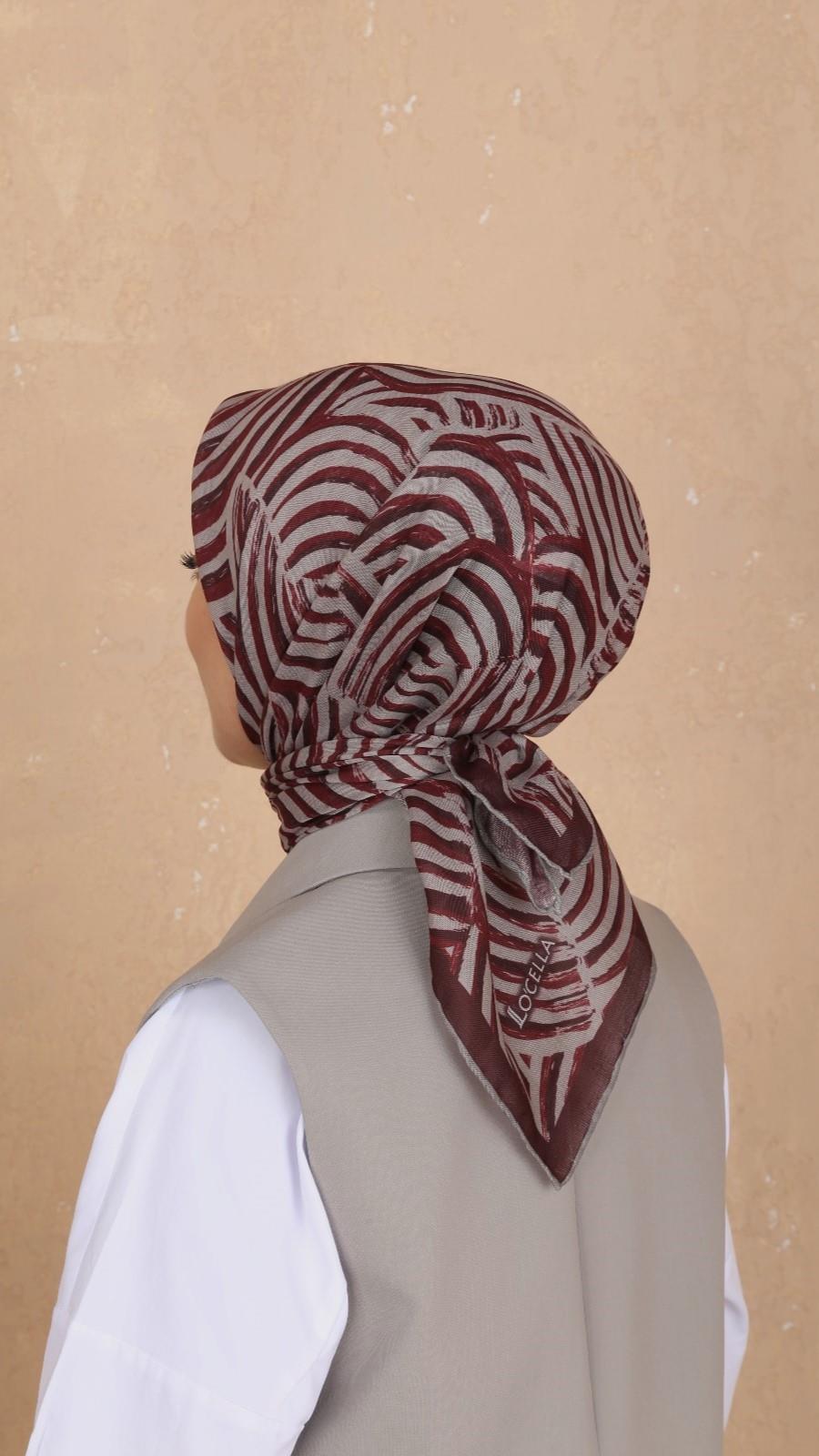 Locella Soft Pamuk Eşarp Bordo-10