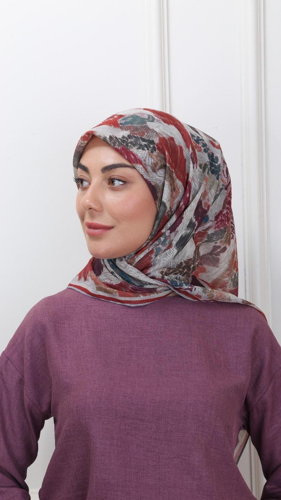 Locella Soft Pamuk Eşarp Vişne-5