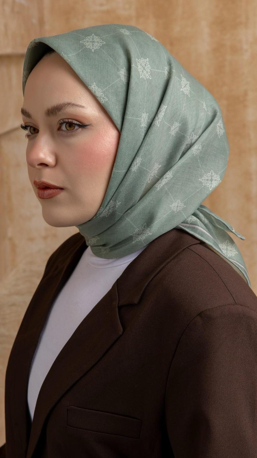 Locella Soft Pamuk Eşarp Yeşil-1