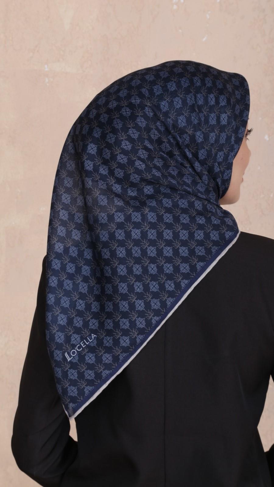 Locella Soft Pamuk Eşarp Lacivert-4