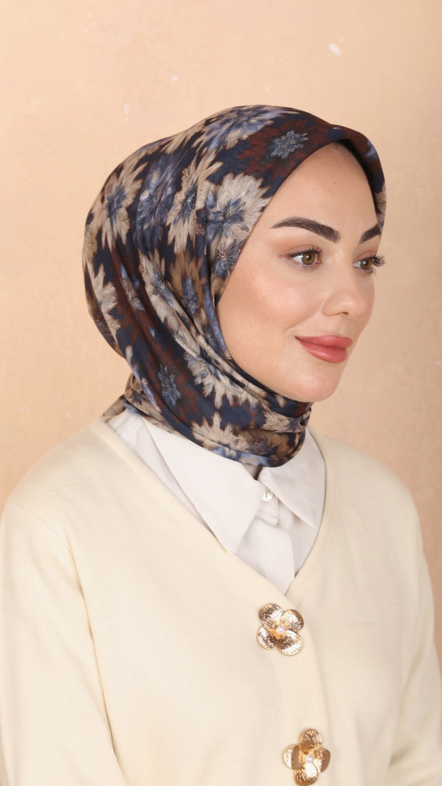 Locella Soft Pamuk Eşarp Lacivert