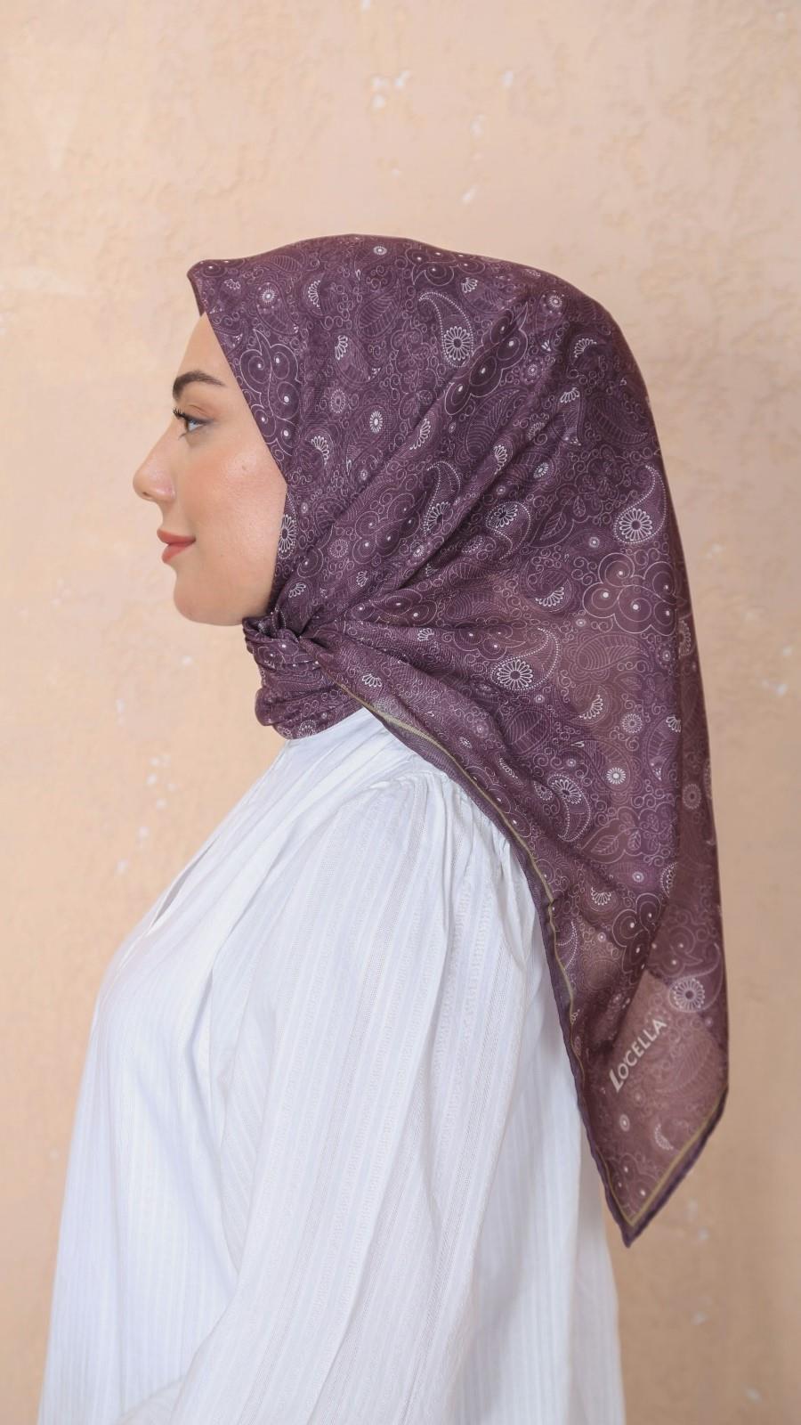 Locella Soft Pamuk Eşarp Koyu Mürdüm-18