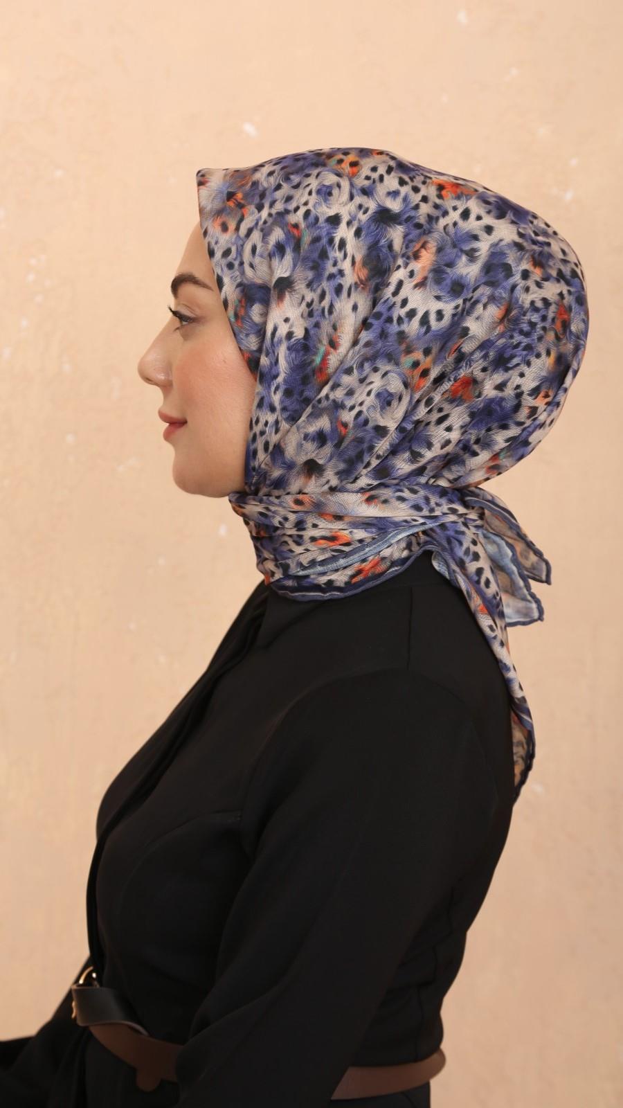 Locella Soft Pamuk Eşarp Lacivert-2