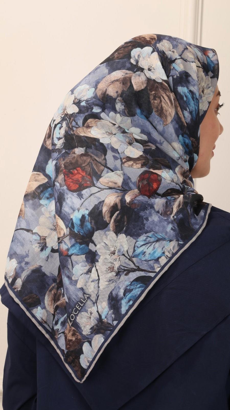 Locella Soft Pamuk Eşarp Lacivert-5