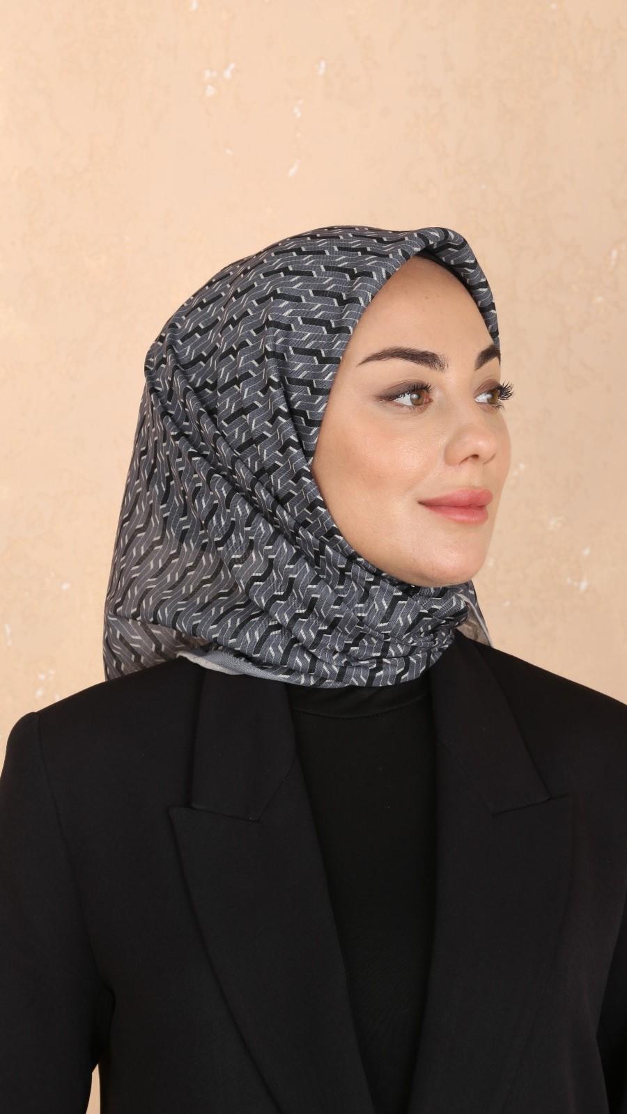 Locella Soft Pamuk Eşarp Gri-8