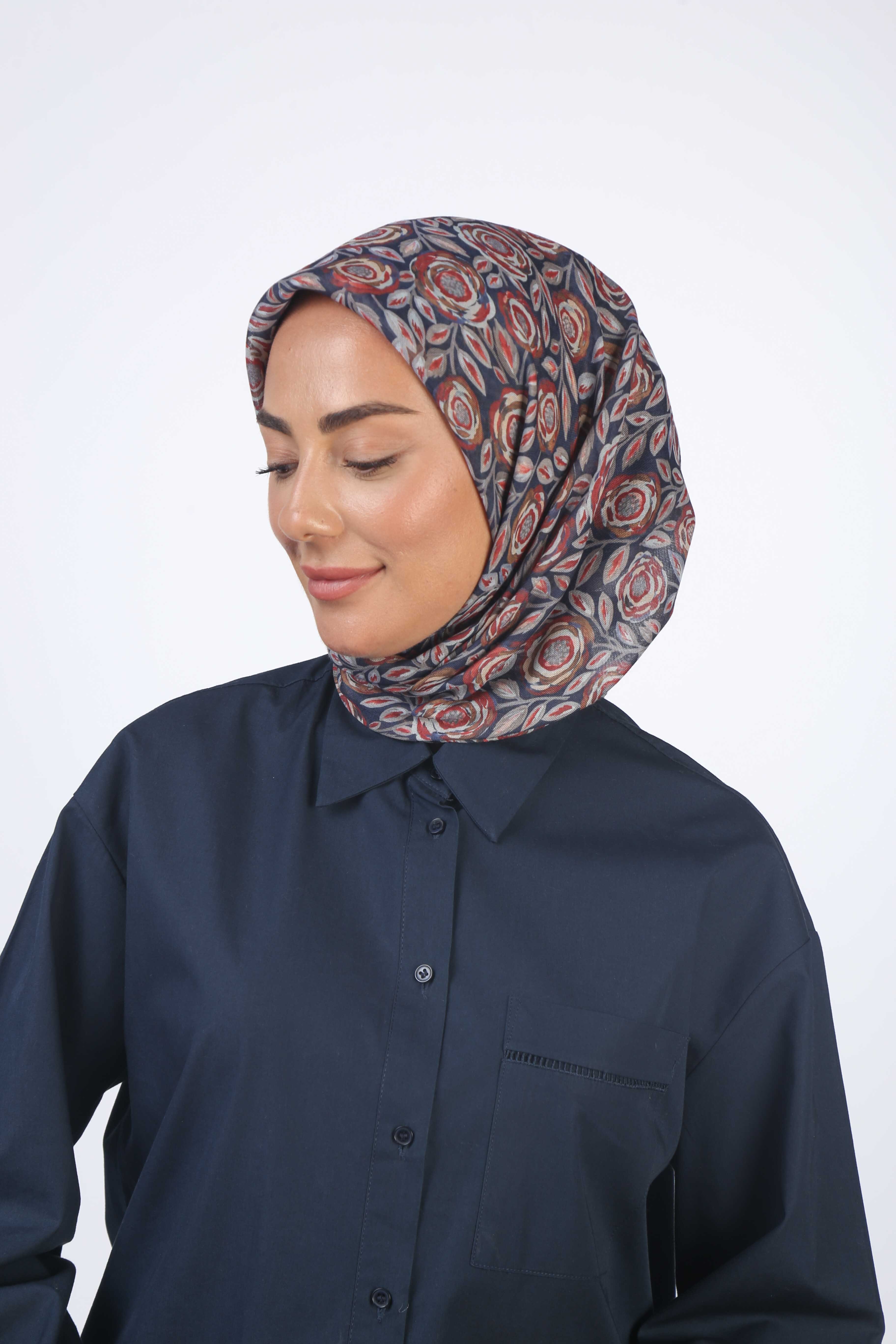 Locella Soft Pamuk Eşarp Lacivert