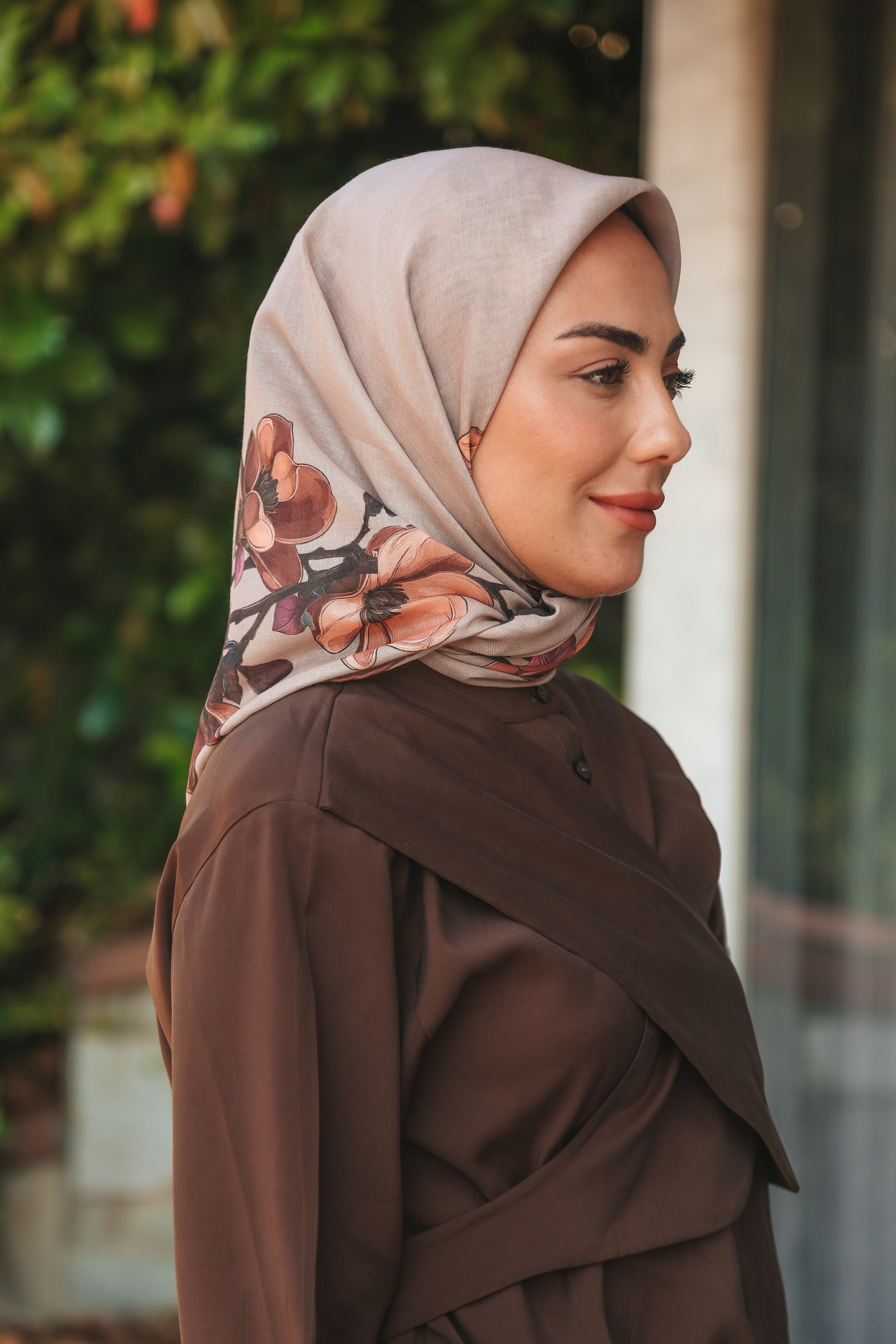 Locella Soft Pamuk Eşarp-Bej Kiremit